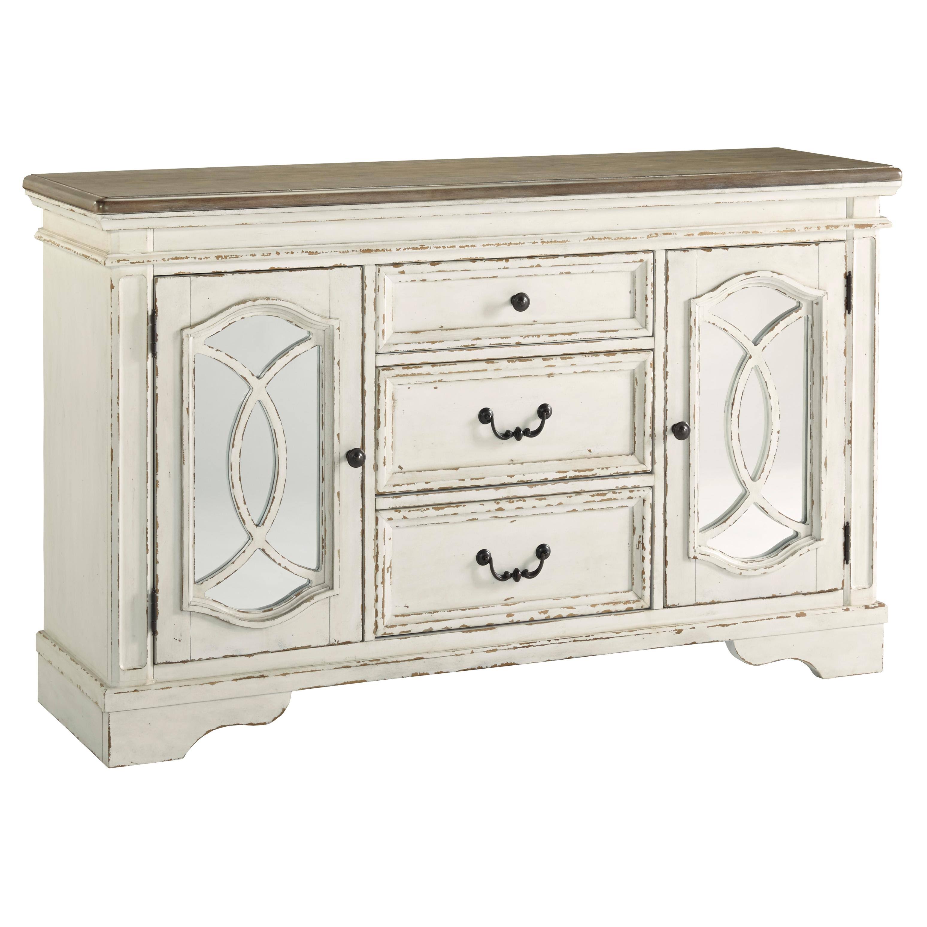 Realyn Dining Server, Chipped White By 4D_3XSYTD5X