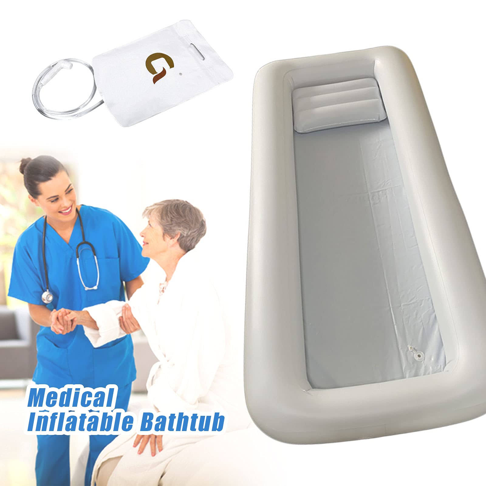 Medical Inflatable Bathtub Shower Bath Basin Kit, Pvc Portable Bathtub With M1_UVYEKCUR