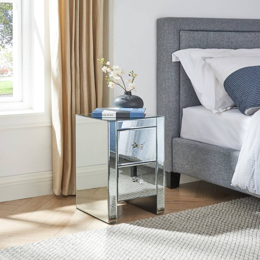 Mercer41 2-Drawer Mirrored Nightstand End Table PB_IJHUIBAB