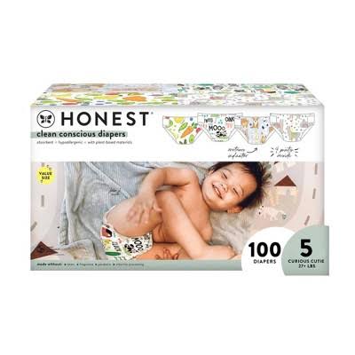 The Honest Company Clean Conscious Disposable Diapers Four Print Pack - Size 5 - H8_NIM6TRVZ