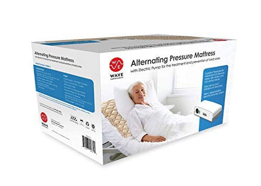 Wave Medical Premium Alternating Pressure Pad System - Mattress Pad With Ultra Quiet Pump System - Pressure Sore Relief Ulcer Bed Sore Prevention J3_HFRJPBSK