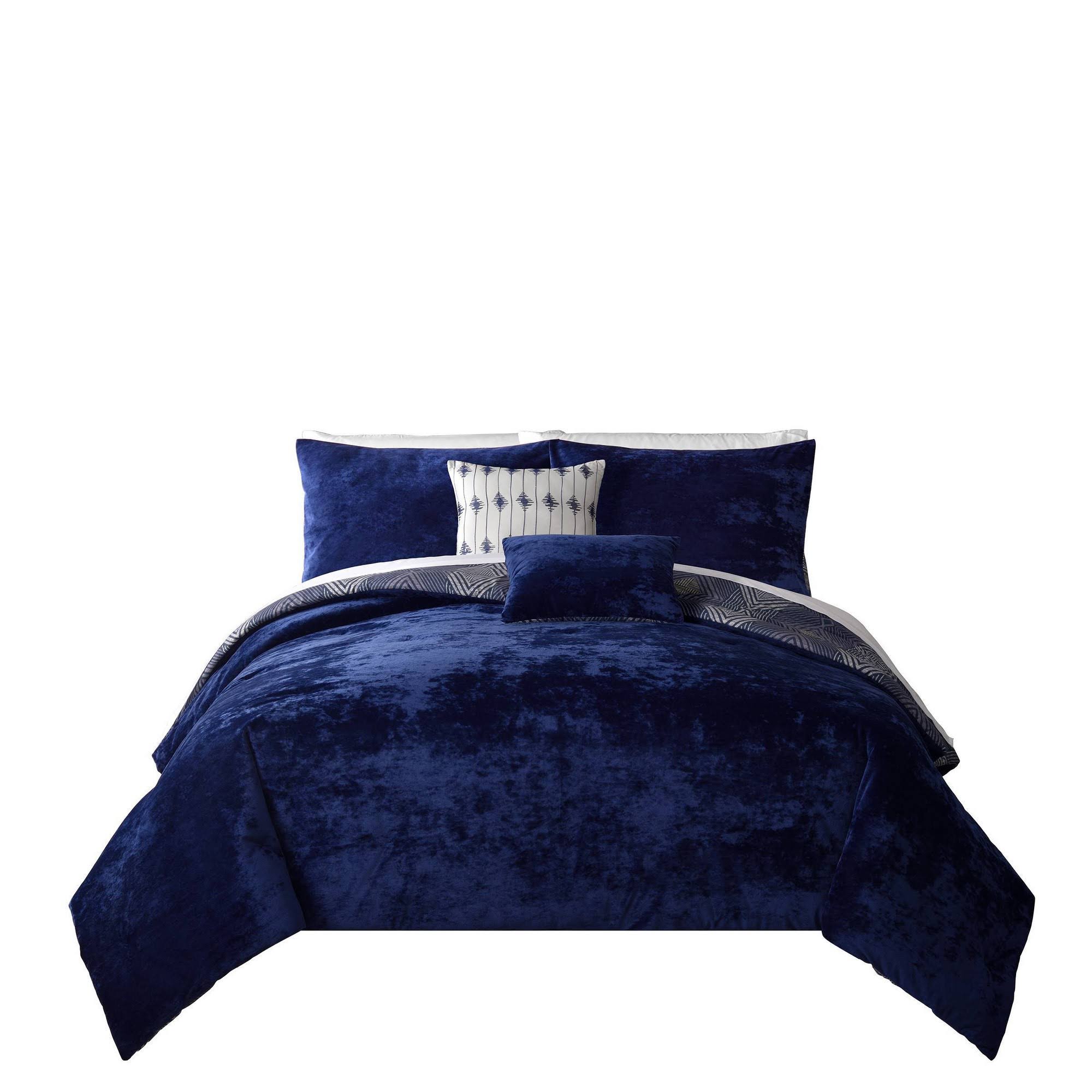 Lanwood Geo Navy, 5-Piece Comforter Set, King/California PW_FB5ORBXM