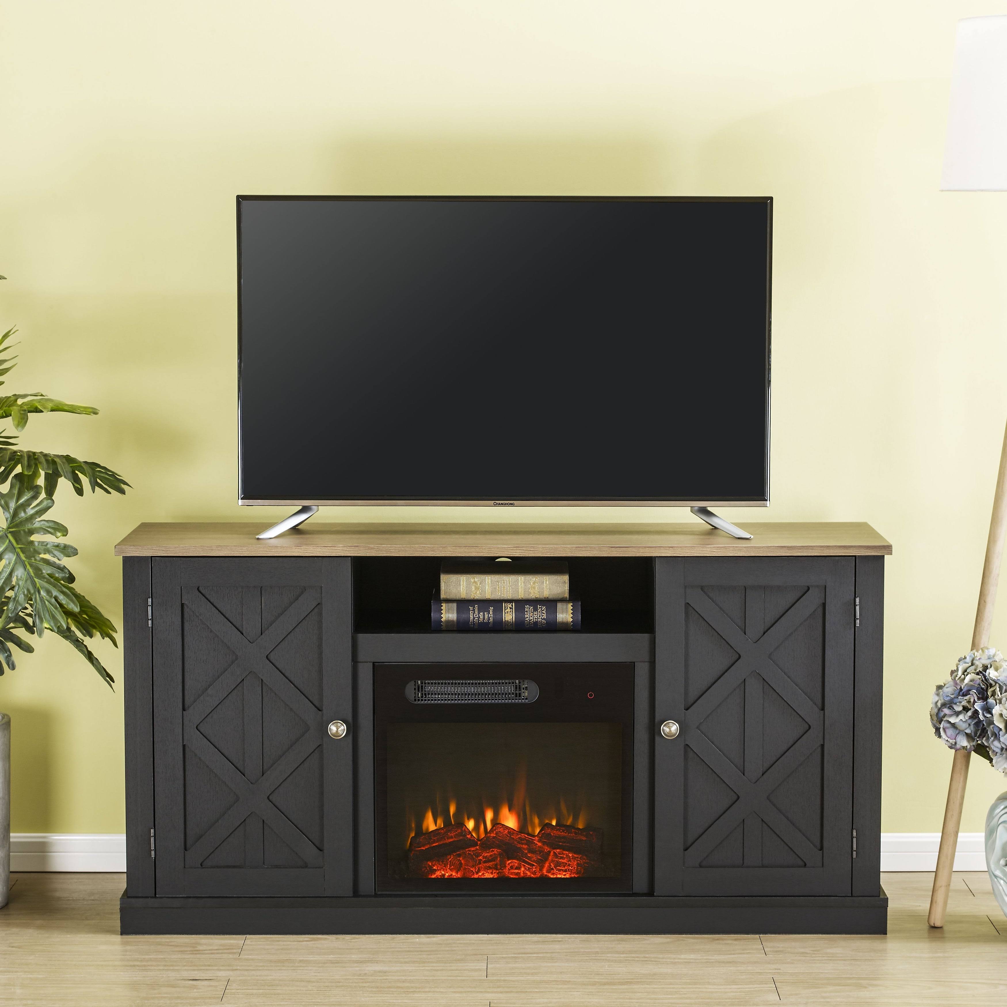 54 In. Charcoal Tv Stand For Tvs Up To 60 In. With Electric N8_WFEYUTYX