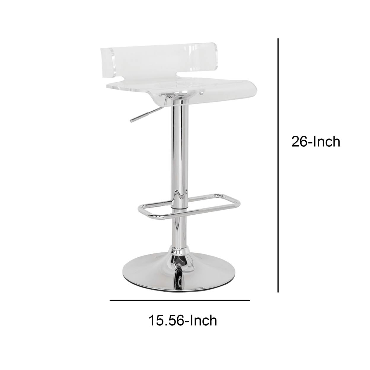 Acme Rania Adjustable Stool W/ Swivel Clear & VQ_TGF4IRK9