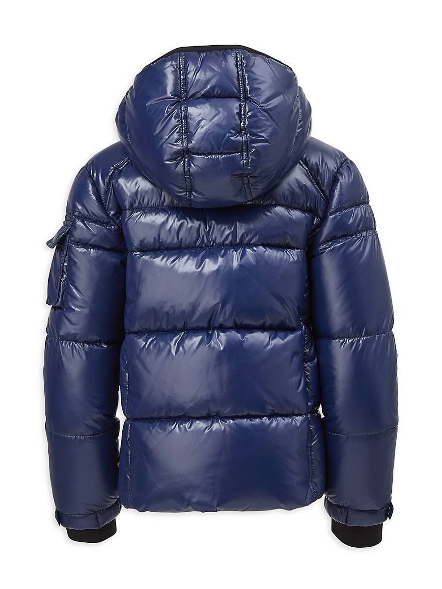 S13 BoyS Glossy Hooded Puffer Jacket - Cobalt - Size PK_NKTOX3CJ