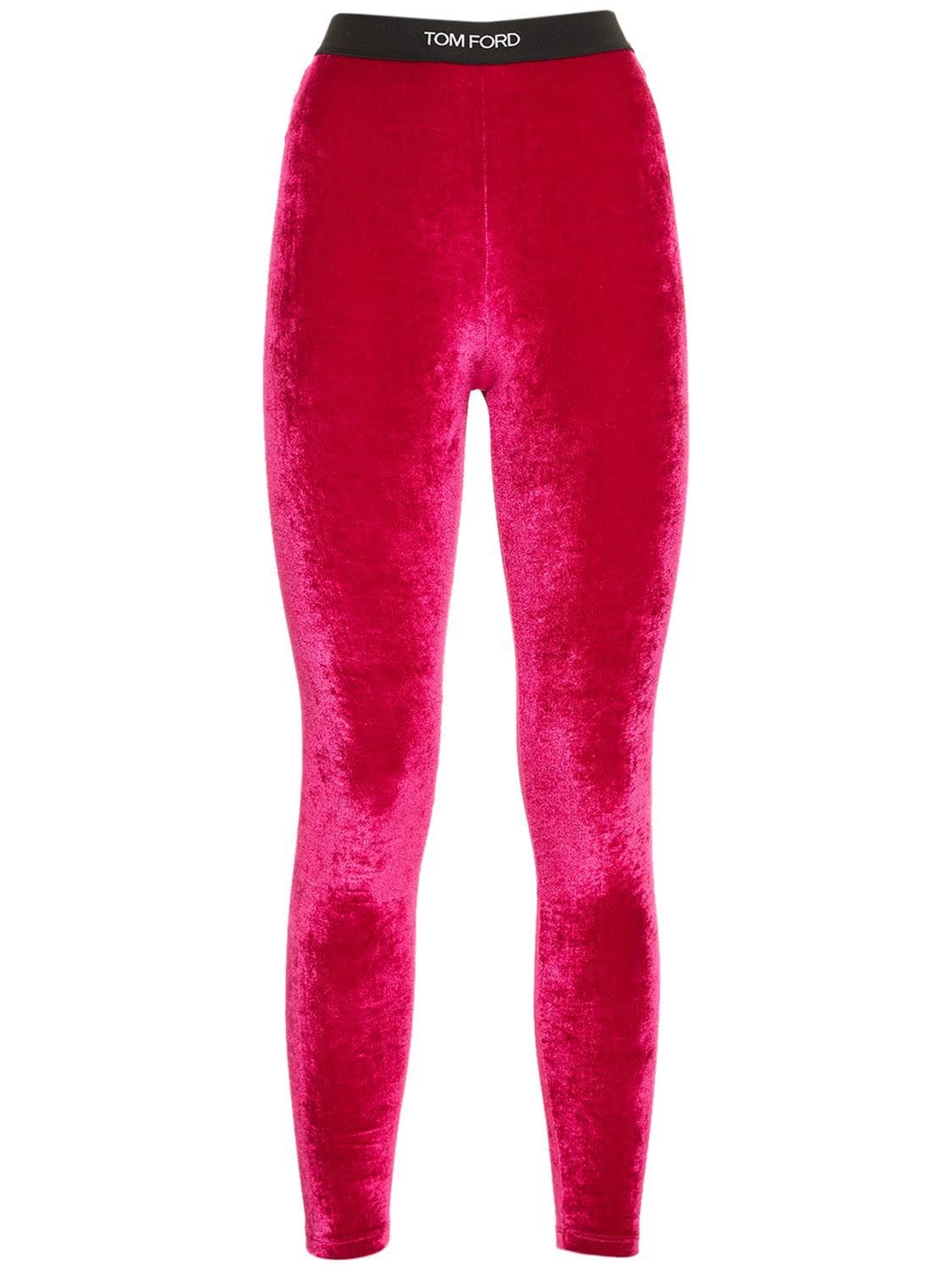 Tom Ford Women's Logo Velvet Leggings - JH_94N7TWSL