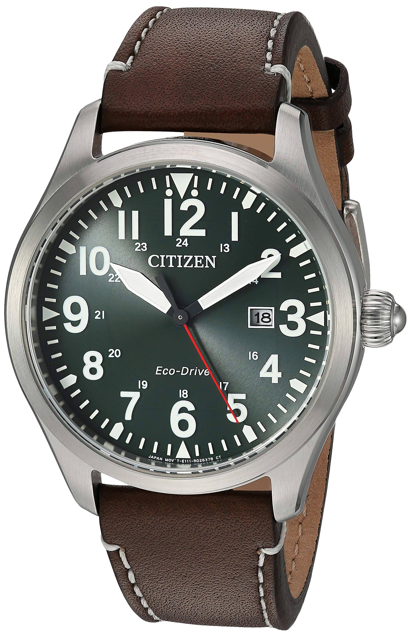Citizen Eco-Drive Men's Chandler Brown Leather Strap Watch 9X_TSZVTQVZ