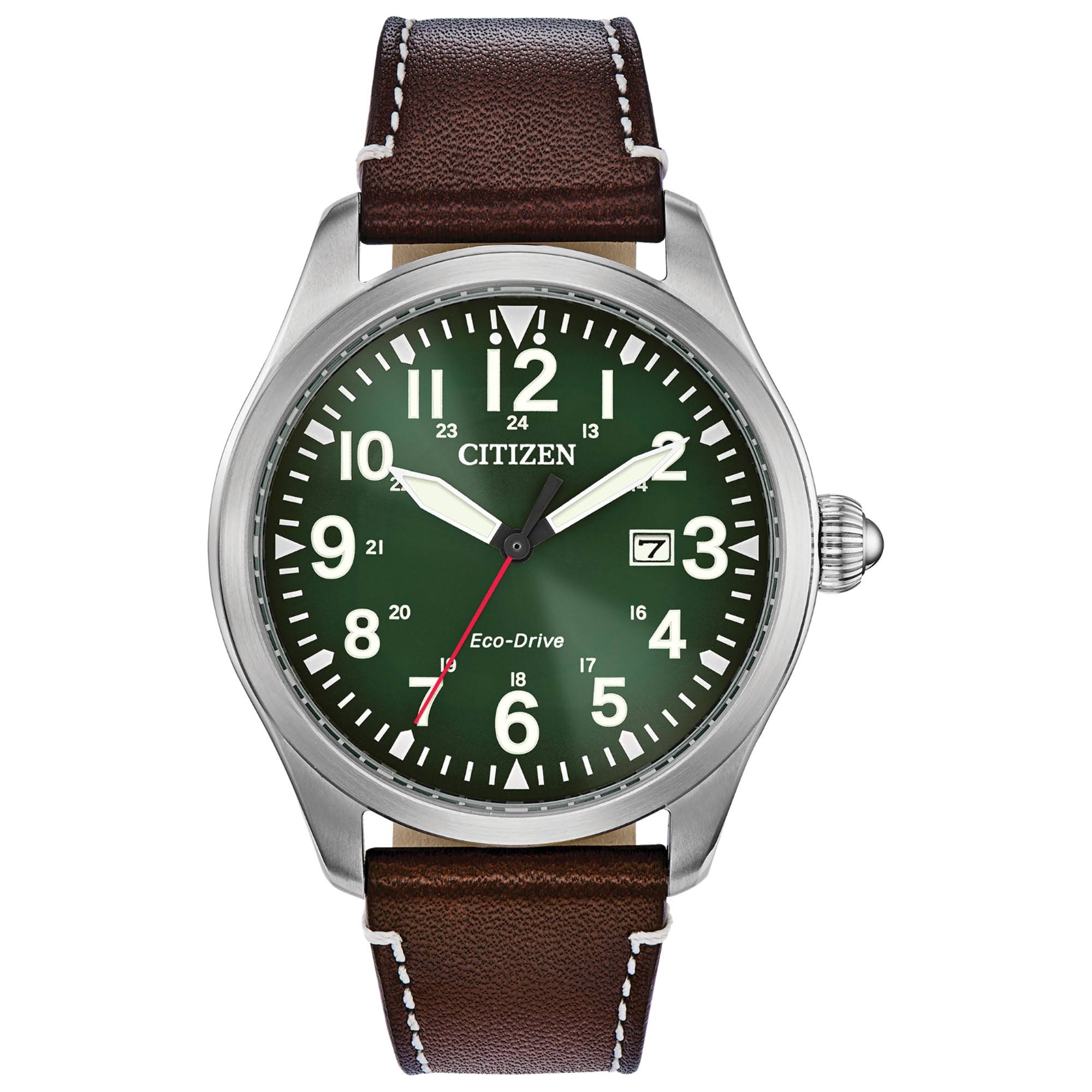Citizen Eco-Drive Men's Chandler Brown Leather Strap Watch 9X_TSZVTQVZ
