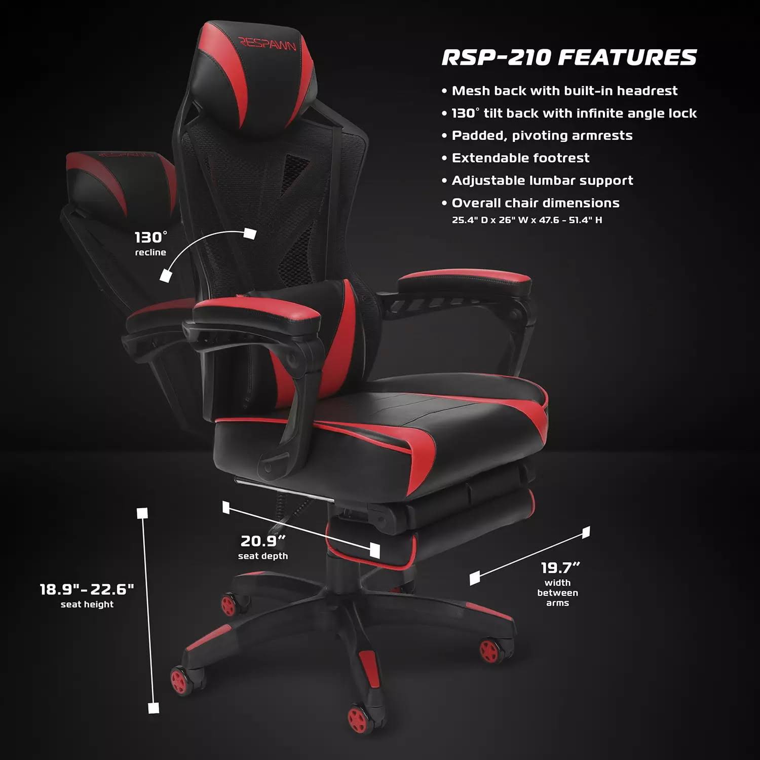 Respawn By Ofm 210 Racing Style Gaming Chair QF_DJVKIFUU