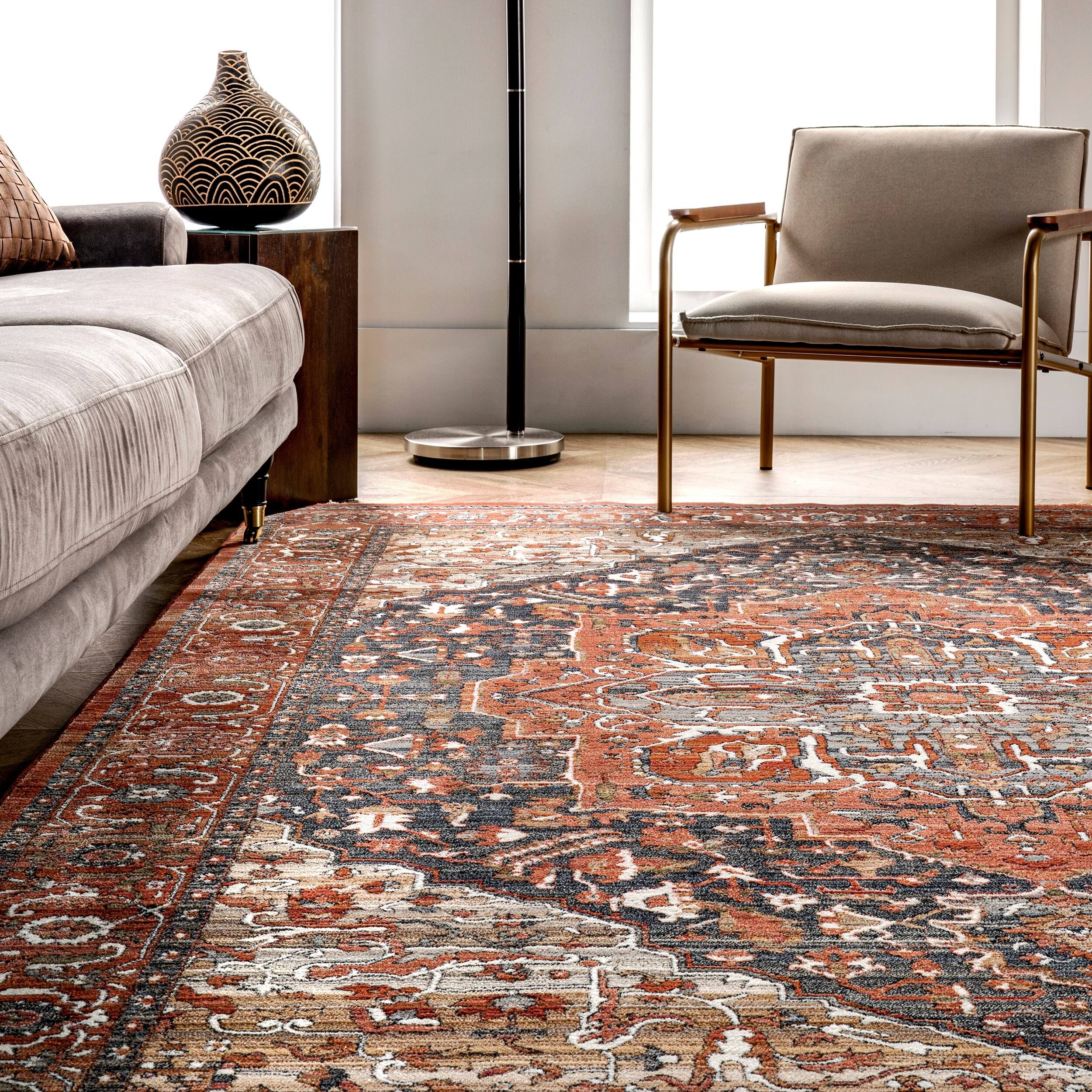 Nuloom Oliveira Floral Medallion Fringe Area Rug, 4' X 5' 7 Inch, B7_HXUTFYQV