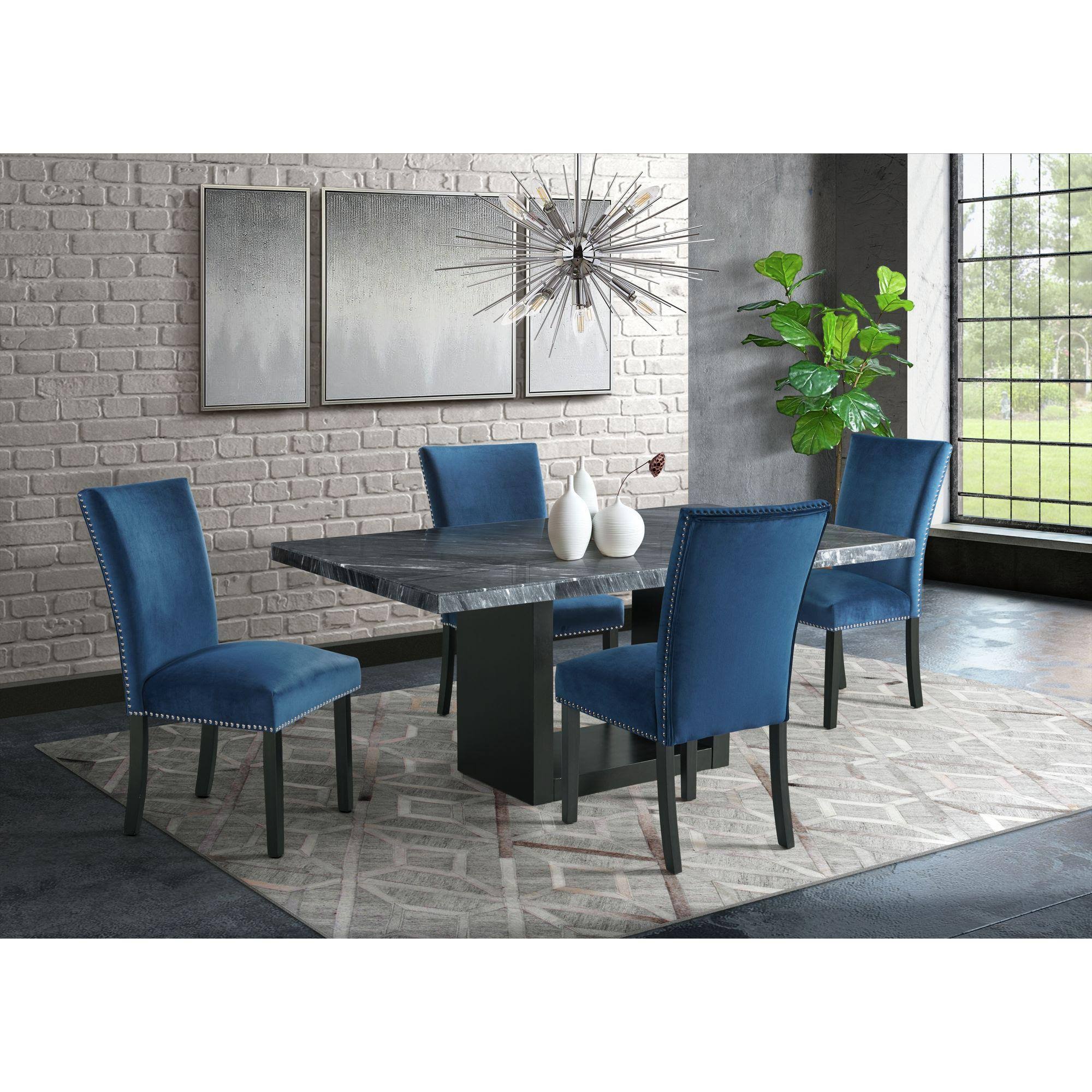 Picket House Furnishings Willow Marble Standard Height Table In I1_KA6LFBNX