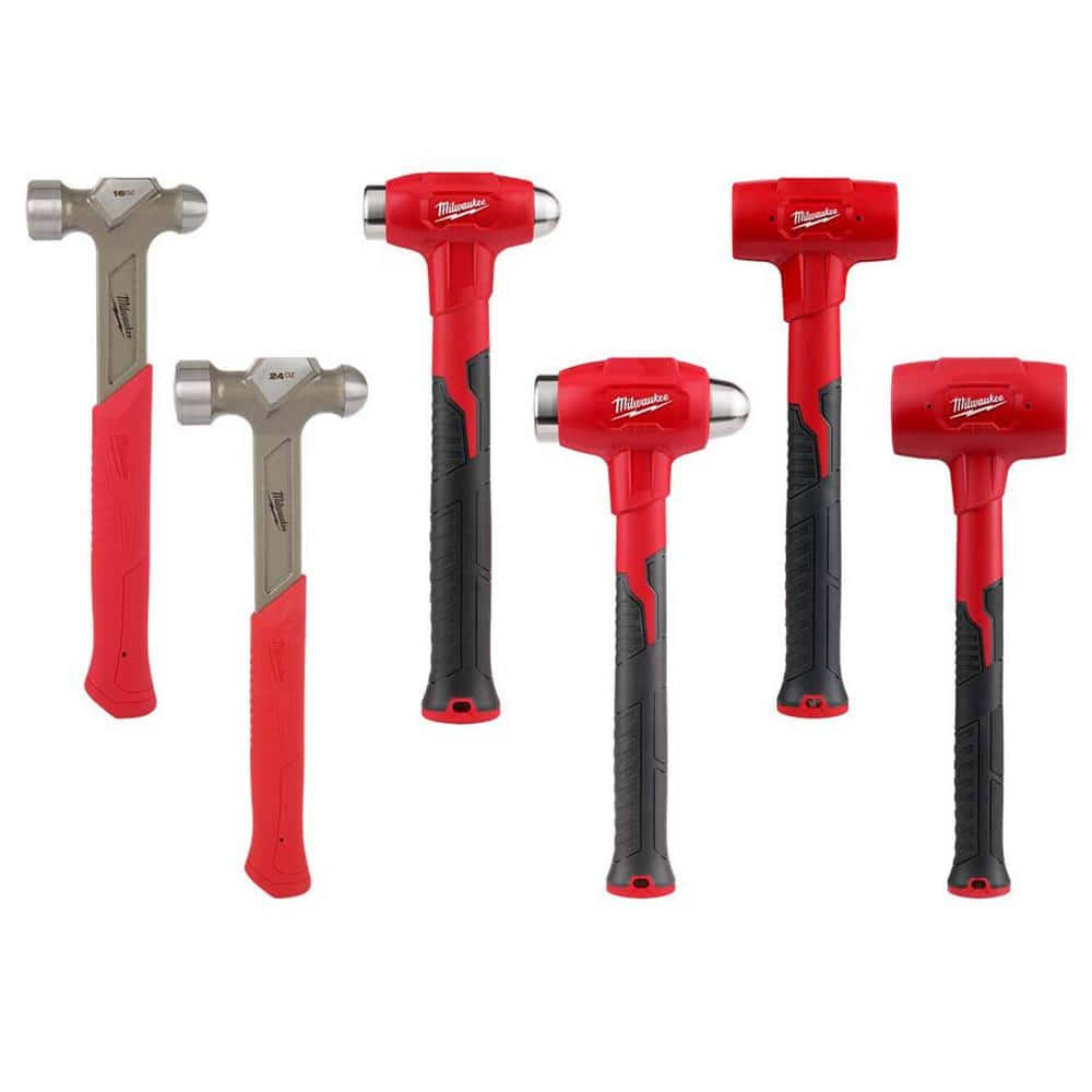 Milwaukee Dead Blow Ball Peen Hammer Set (6-Piece) 8V_BRJUY88Q