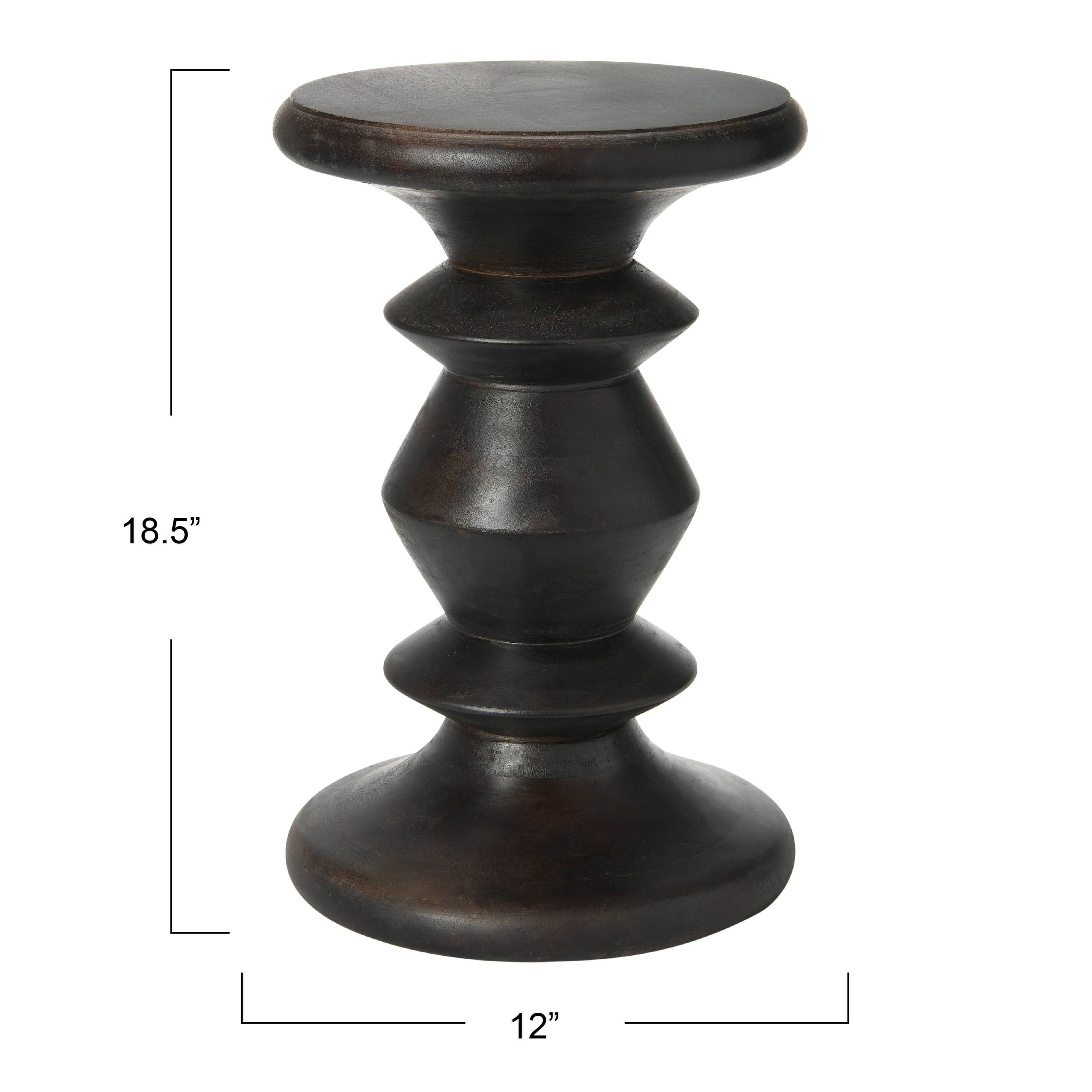 Creative Co-Op Berns Mid-Century Modern Solid Mango Flat Top, Stool/End Table, Black TC_KGBAKAGL