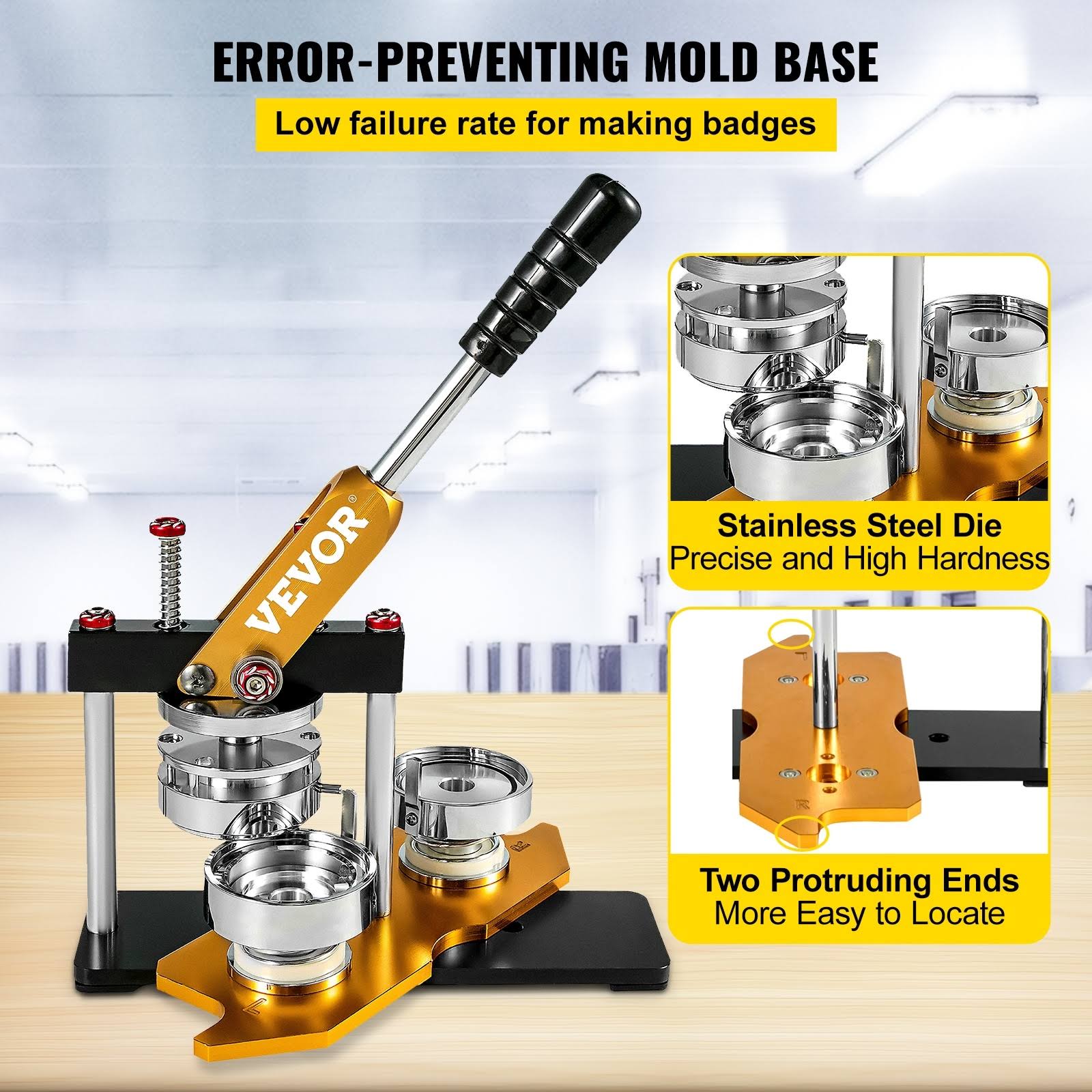 Vevor 3 75mm Rotate Button Maker Badge Punch Press Machine 100pcs Parts Cutter - 3 ZH_WXLH9R4W