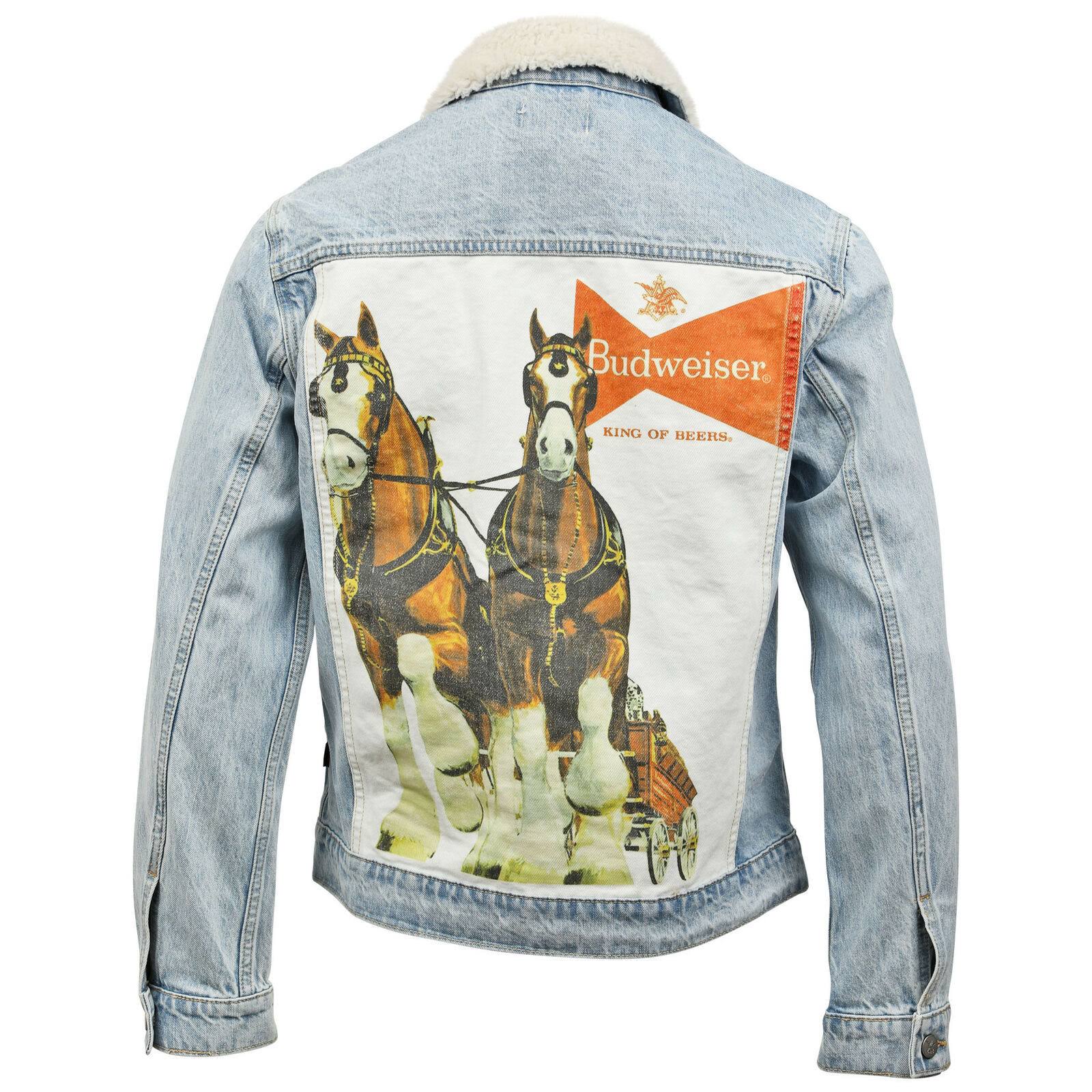 Budweiser 814435-Xlarge Anheuser-Busch Sherpa Trucker Jacket With Clydesdale Print, Extra EA_WWZWTF8R
