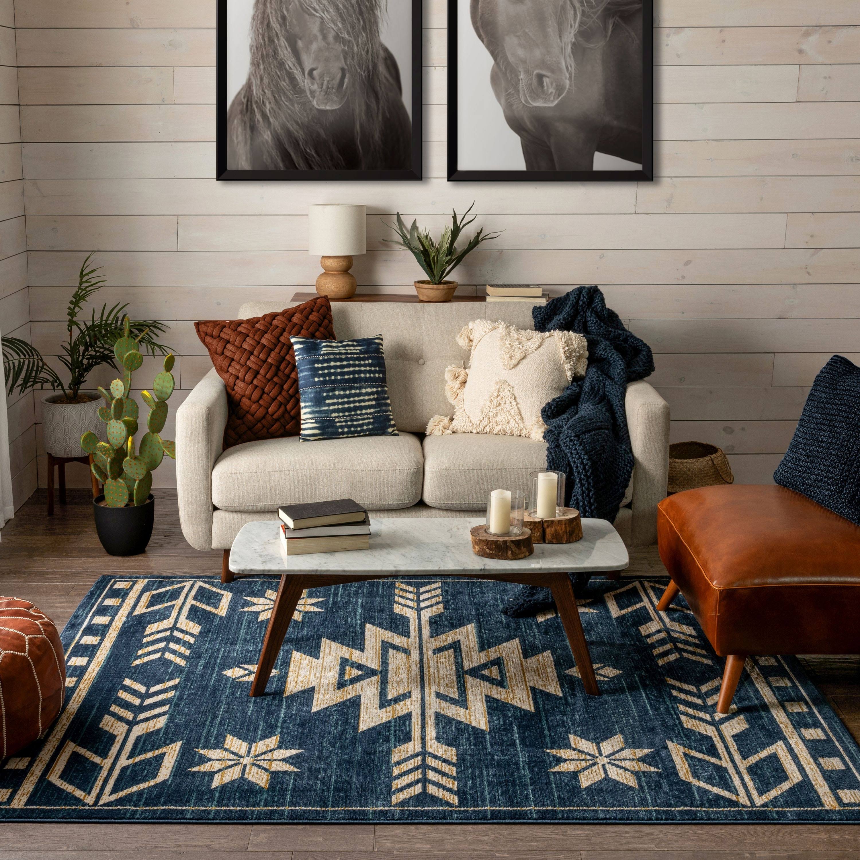 Well Woven Tulsa Canton Southwestern Area Rug - Blue - 3'11 X 5'ID_SSSQV0HV