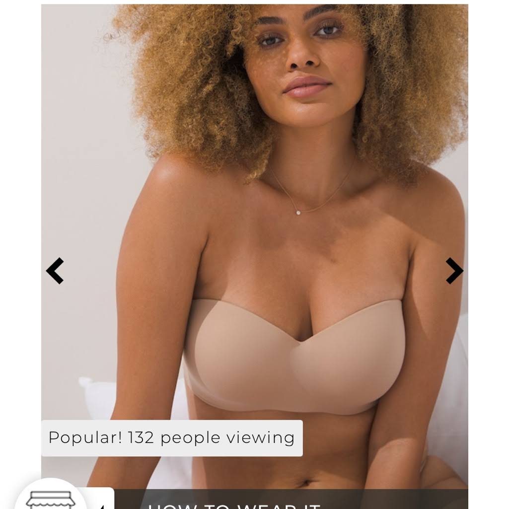 Enbliss Wireless Stay Put Multi-Way Strapless Bra, Nude, Size 34dd By Soma, Convertible LX_POEER9IK