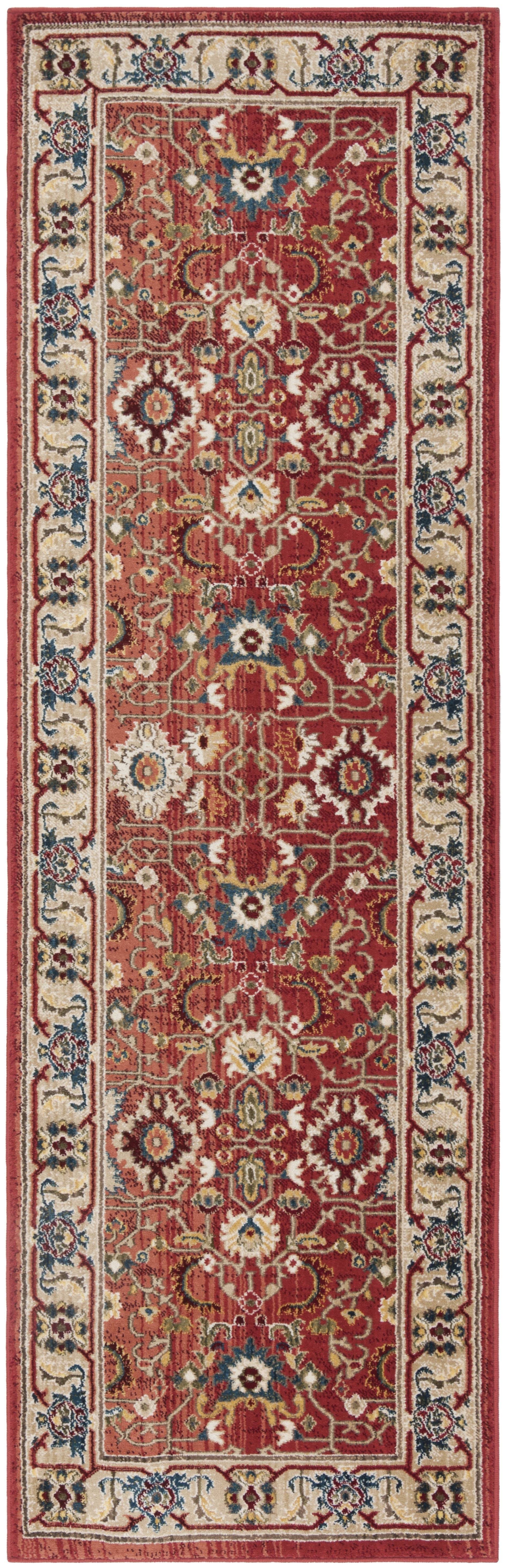 Lauren Ralph Lauren Ines Traditional Oriental Rug Fringe - 2'2 X 6' Runner - Red/Q9_CCJIAJFL