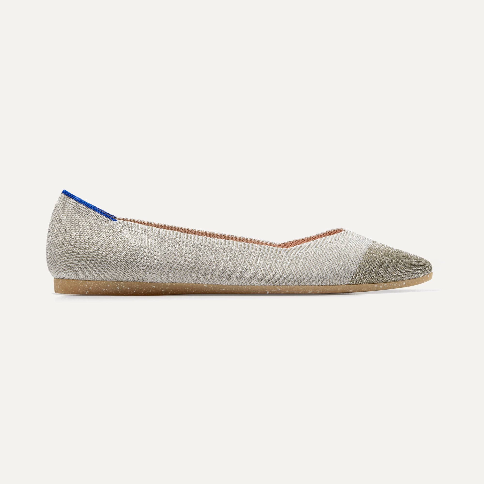 Rothy's Metallic Pointed-Toe Flats, Diamond Metallic, Size BJ_CE1PWJHZ