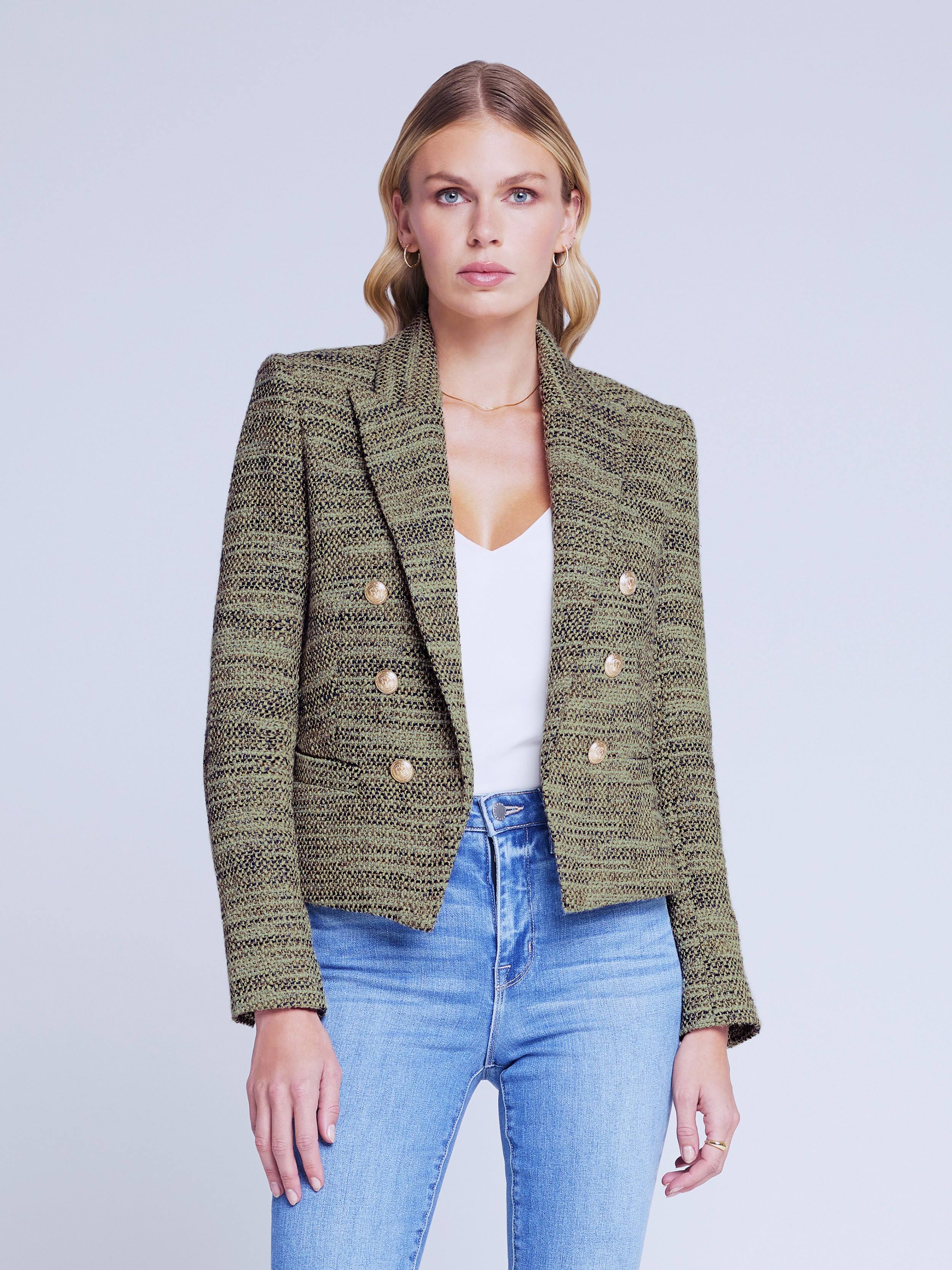 L'agence Women's Brooke Cropped Blazer - Ecru - Size JF_VTPH0GHQ