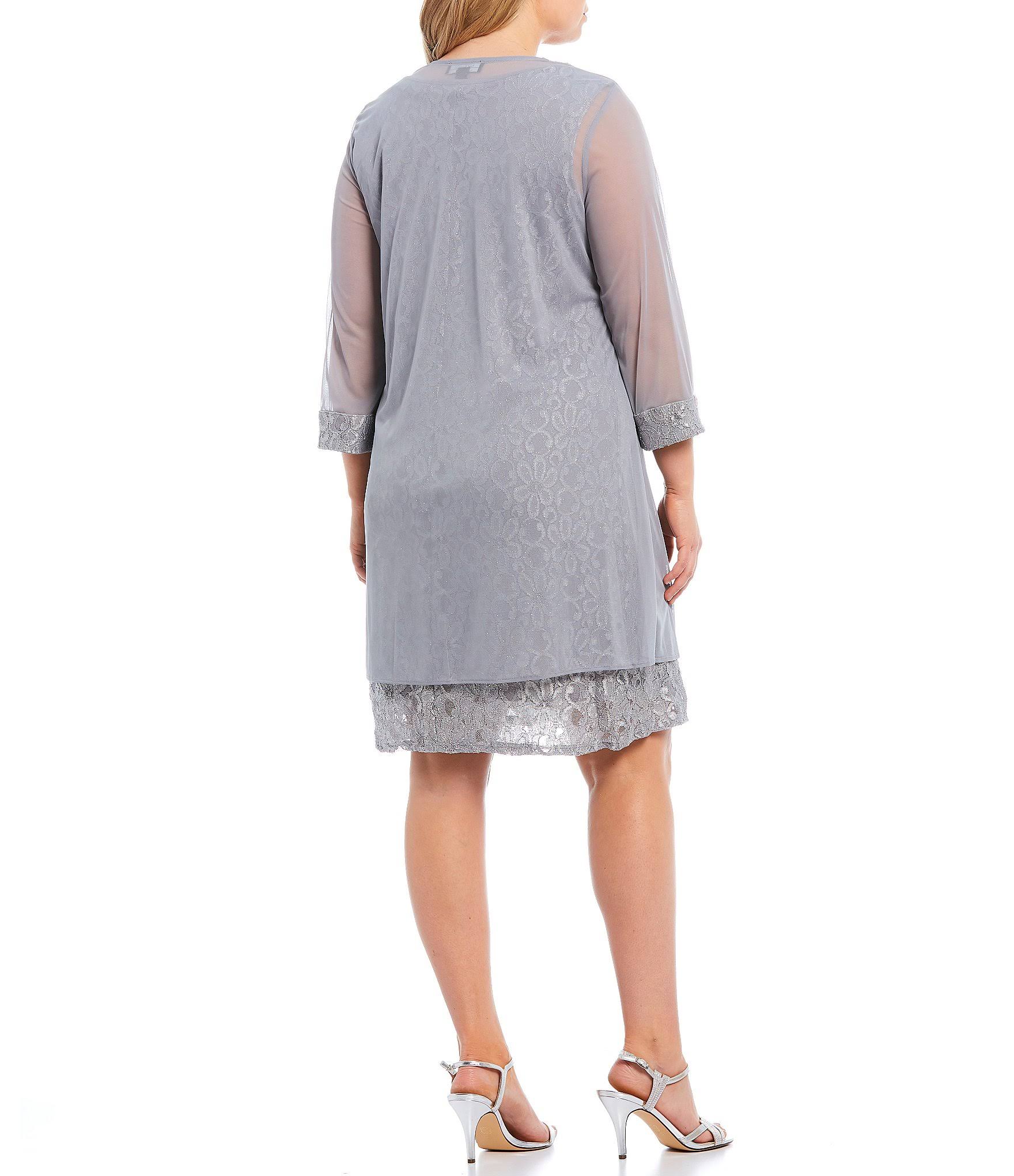 R & M Richards Plus Size Lace Dress & Jacket - Royal BH_4Y3TLGUG