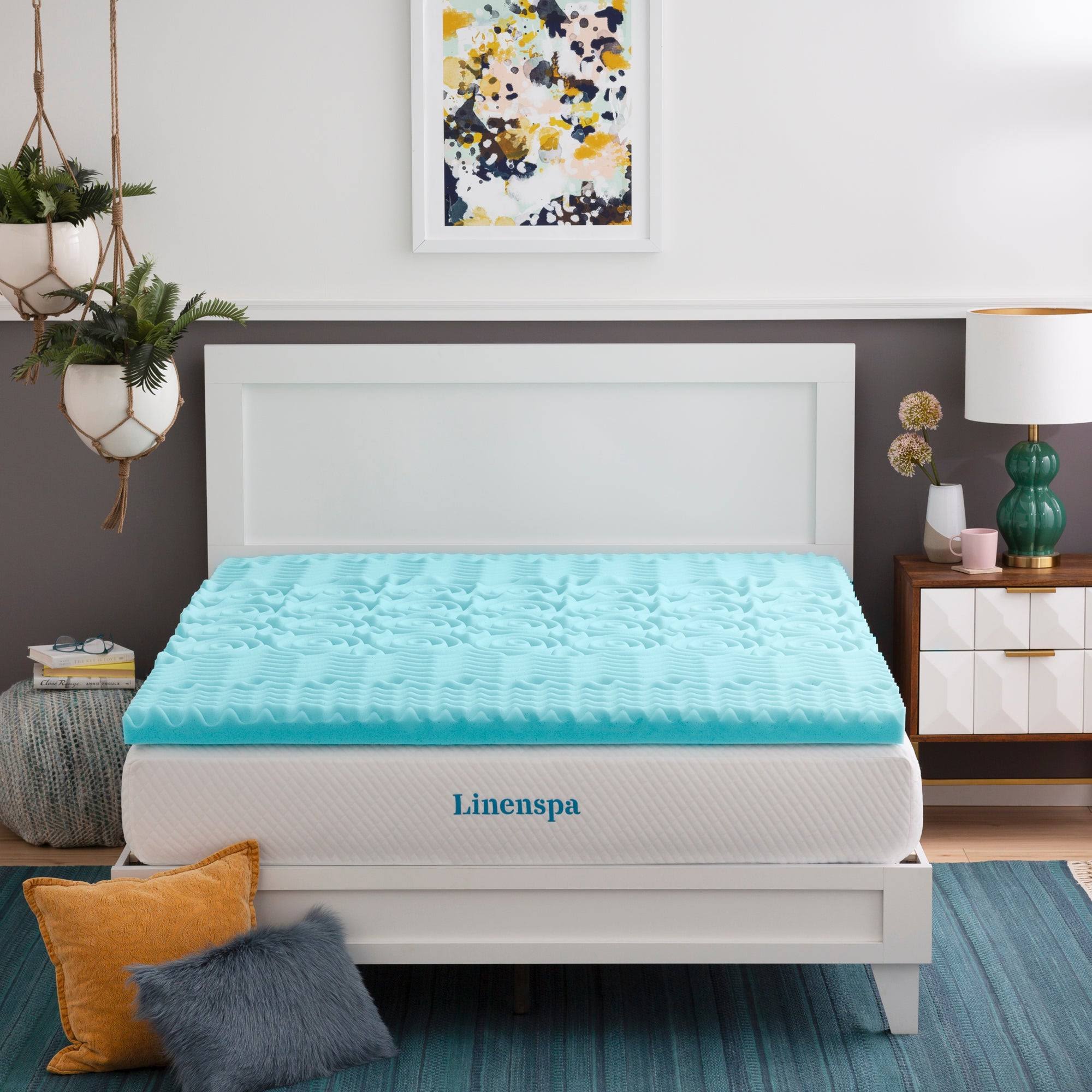Linenspa Essentials Zoned Gel Memory Foam Mattress Topper - Blue (Twin - 3 Inch) JL_YYSUQMQP