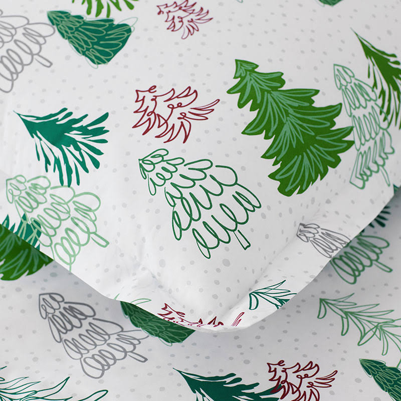 The Company Store Company Cotton Holiday Trees White Multi Twin Cotton Percale Duvet DC_I2LMTCJW