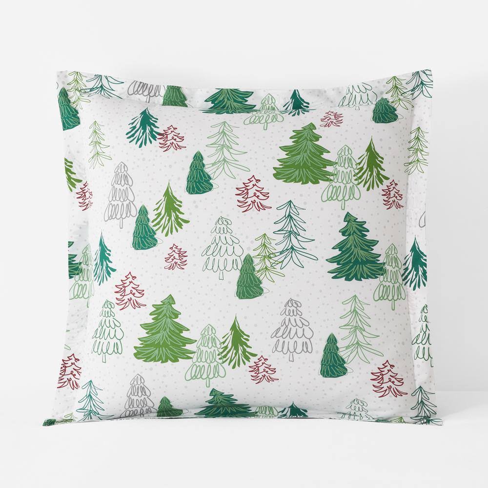 The Company Store Company Cotton Holiday Trees White Multi Twin Cotton Percale Duvet DC_I2LMTCJW