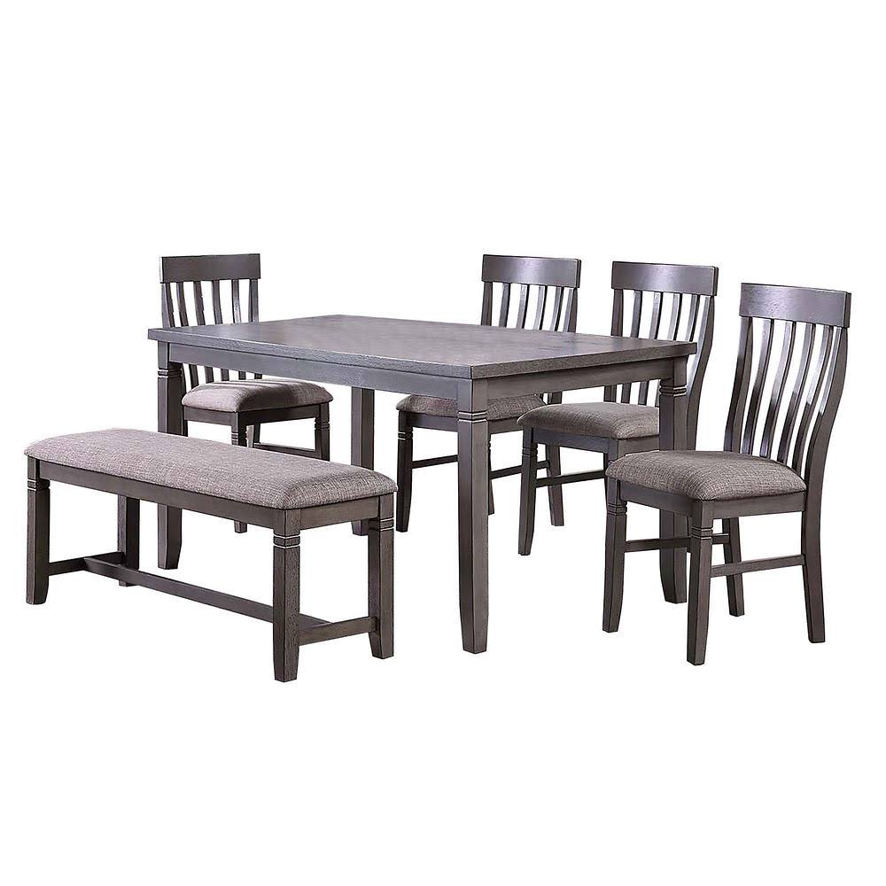 Venetian Worldwide 6-Piece Grey Dining Set With Bench U4_XHYJE9YB