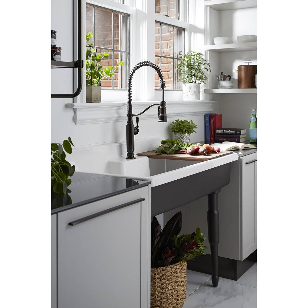 Kohler K-77515-Af Vibrant French Gold Tournant Semi-Professional Kitchen Sink Faucet With Three-Function 4O_G8BSFCQP