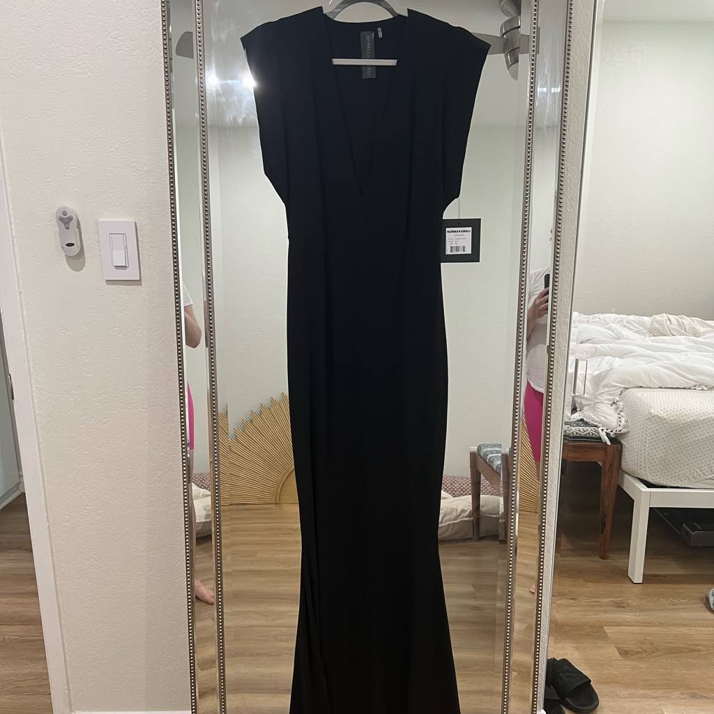 Norma Kamali Women's V-Neck Rectangle Gown - Black - Size FW_YW0B0KTC