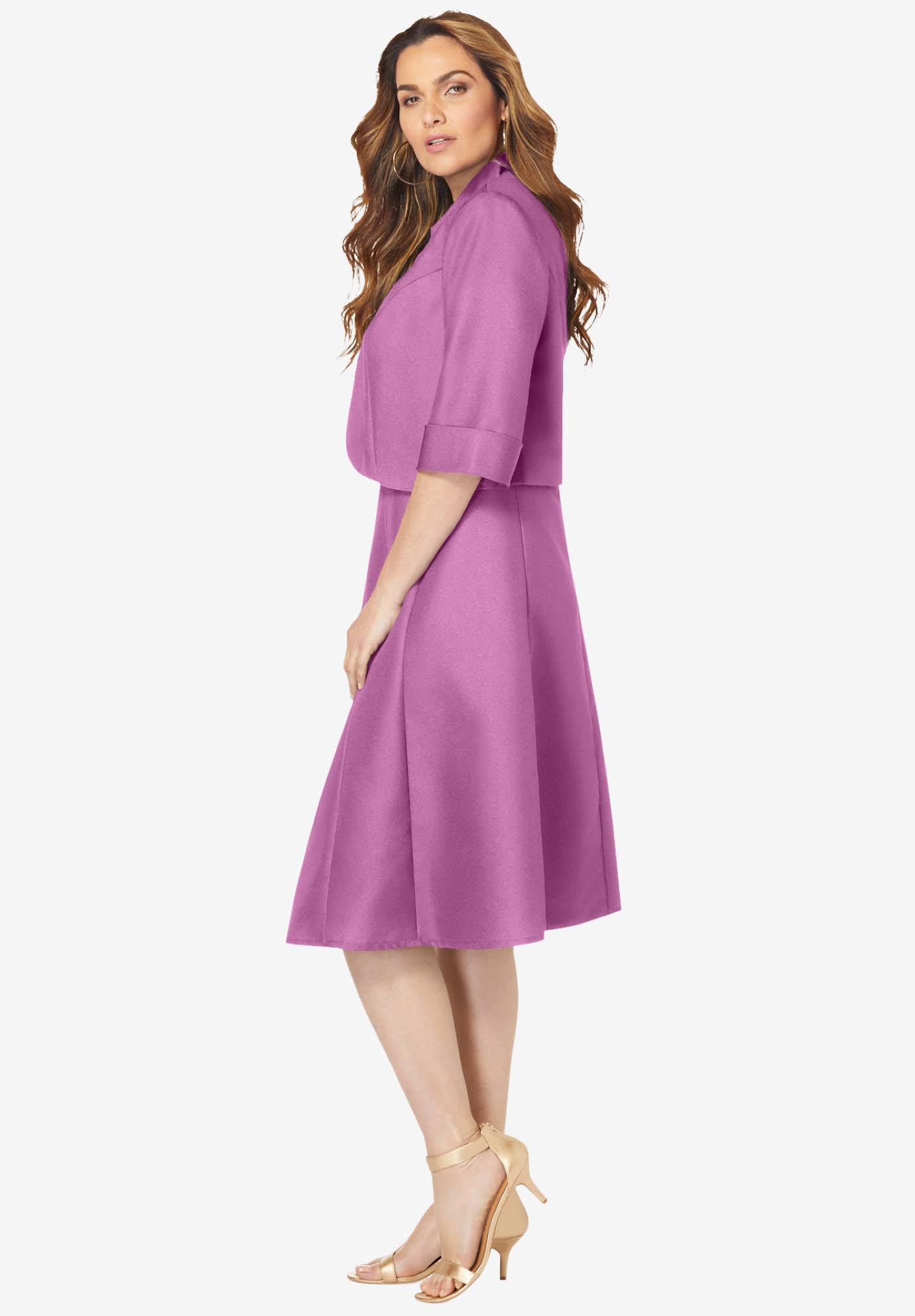 Plus Size Women's Fit-And-Flare Jacket Dress By Roaman's In Navy (Size 22 W) 95_KPKILFOT
