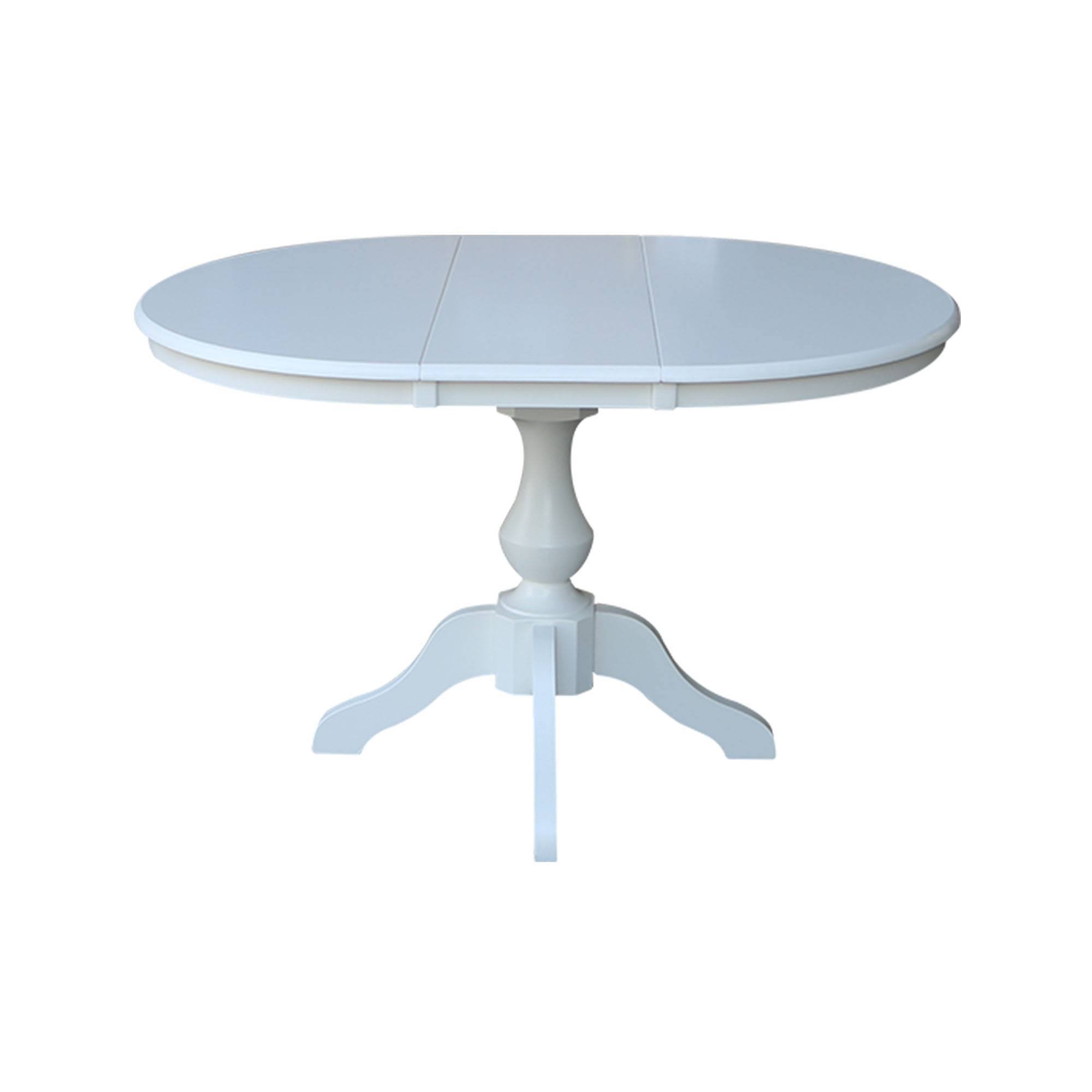 International Concepts 36 Round Top Pedestal Table With 12 Leaf - 28.9H - Dining Height, VV_0RAER7ZF