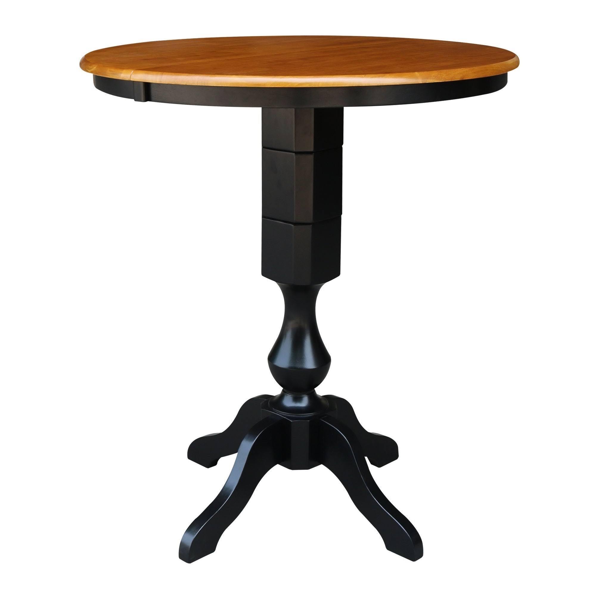 International Concepts 36 Round Top Pedestal Table With 12 Leaf - 28.9H - Dining Height, VV_0RAER7ZF