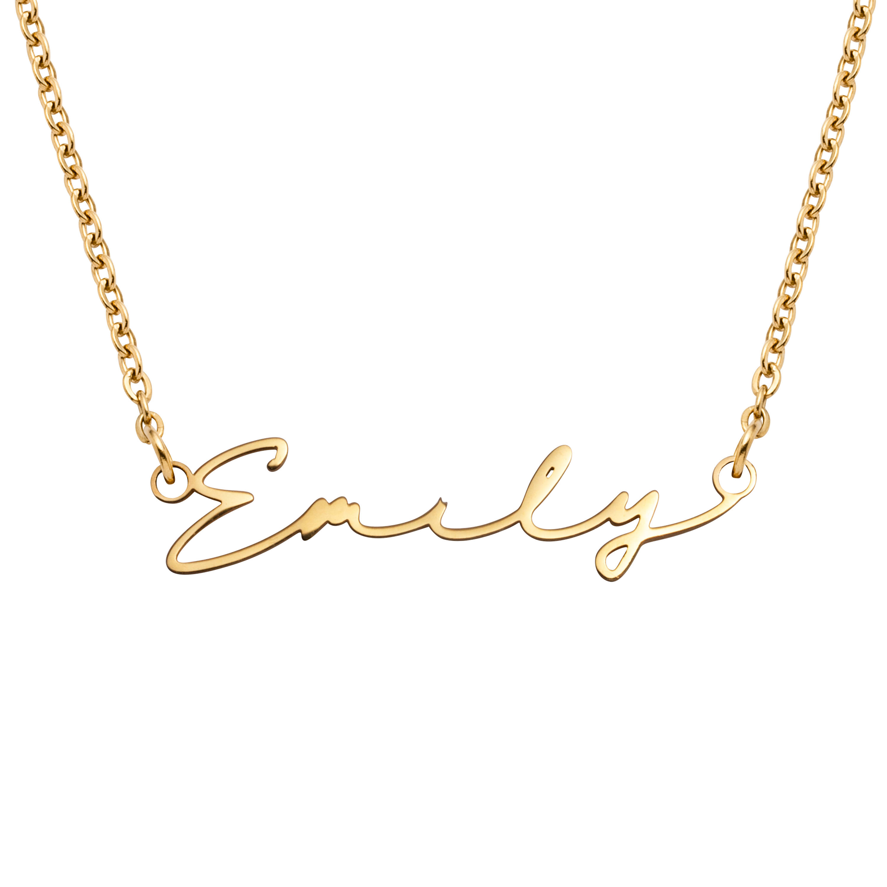 Signature Name Necklace - Gold - Personalized Jewelry Christmas AT_GGQDJVIU