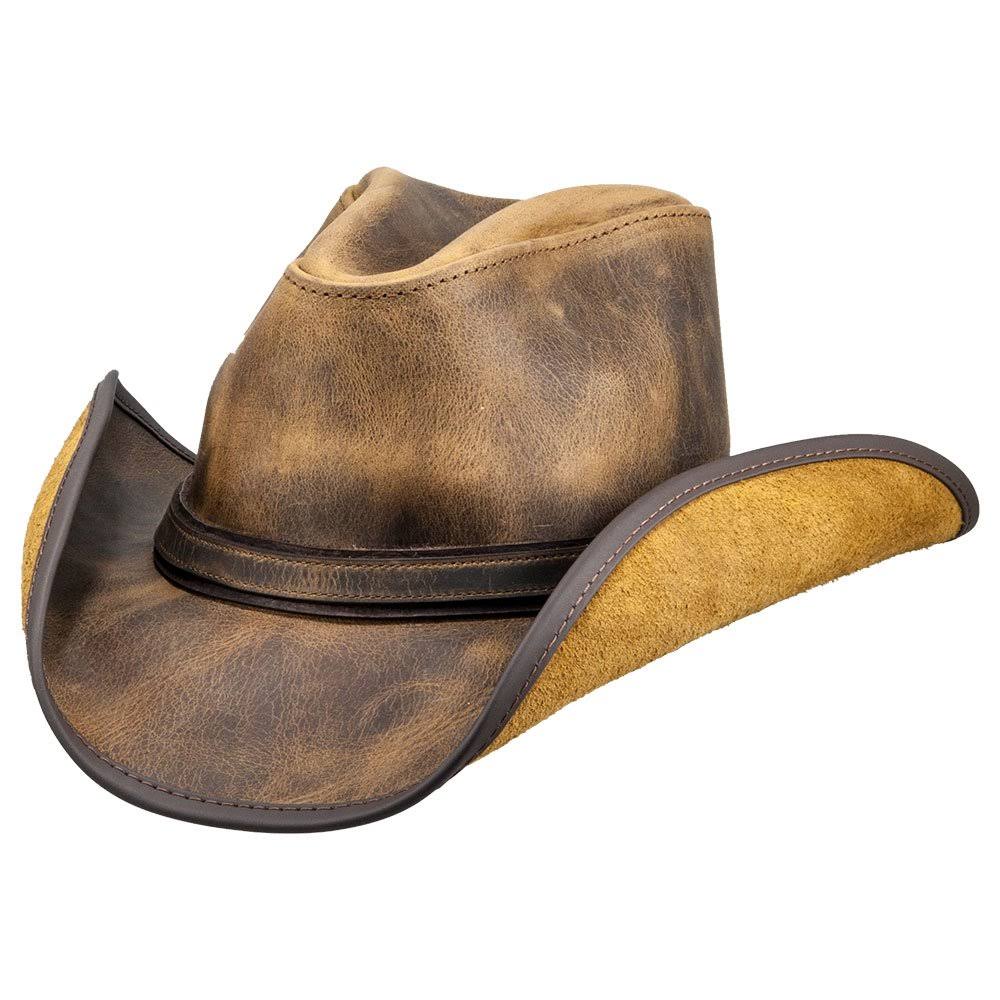 New American Hat Makers Cyclone-Ranger Band Western Cowboy Leather Hats, Burnt DC_NYISTTFA
