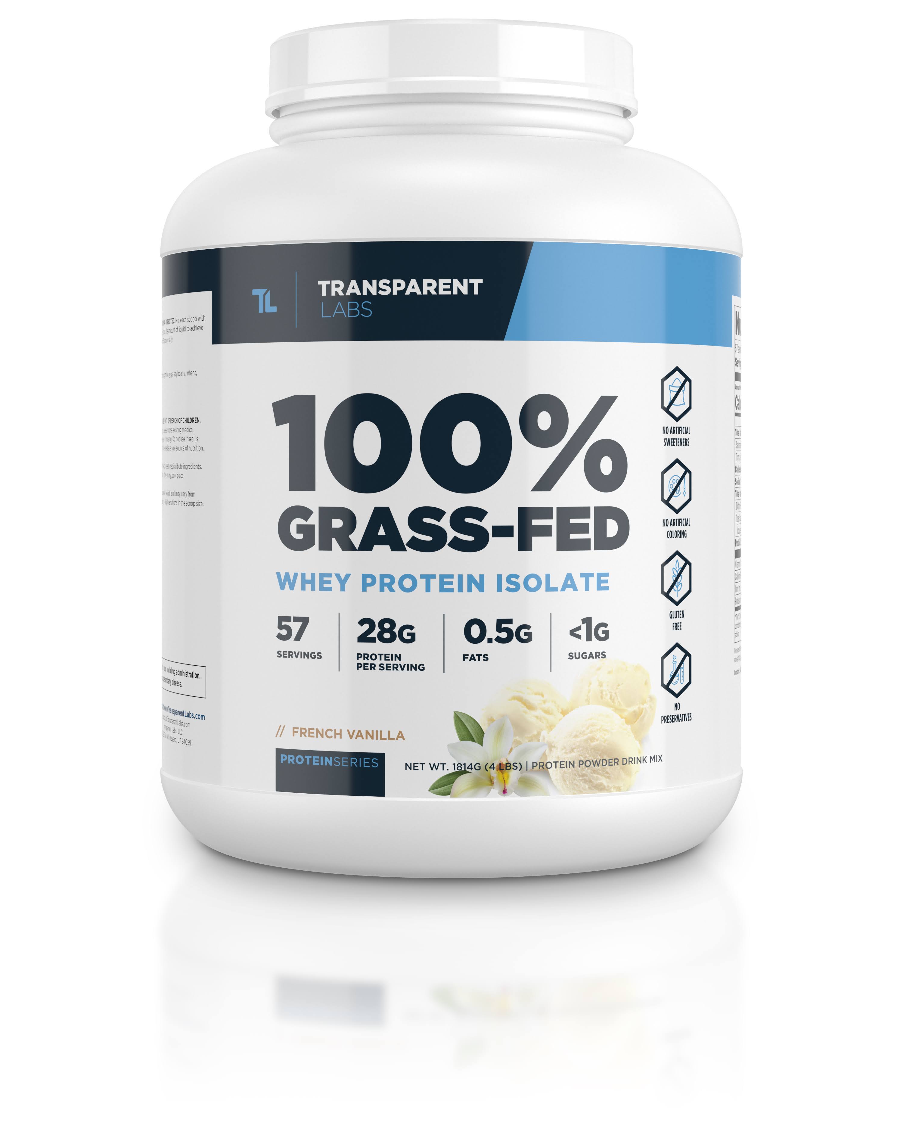 Transparent Labs 100% Grass-Fed Whey Protein Isolate - 4lbs French VW_R3VBMOOY
