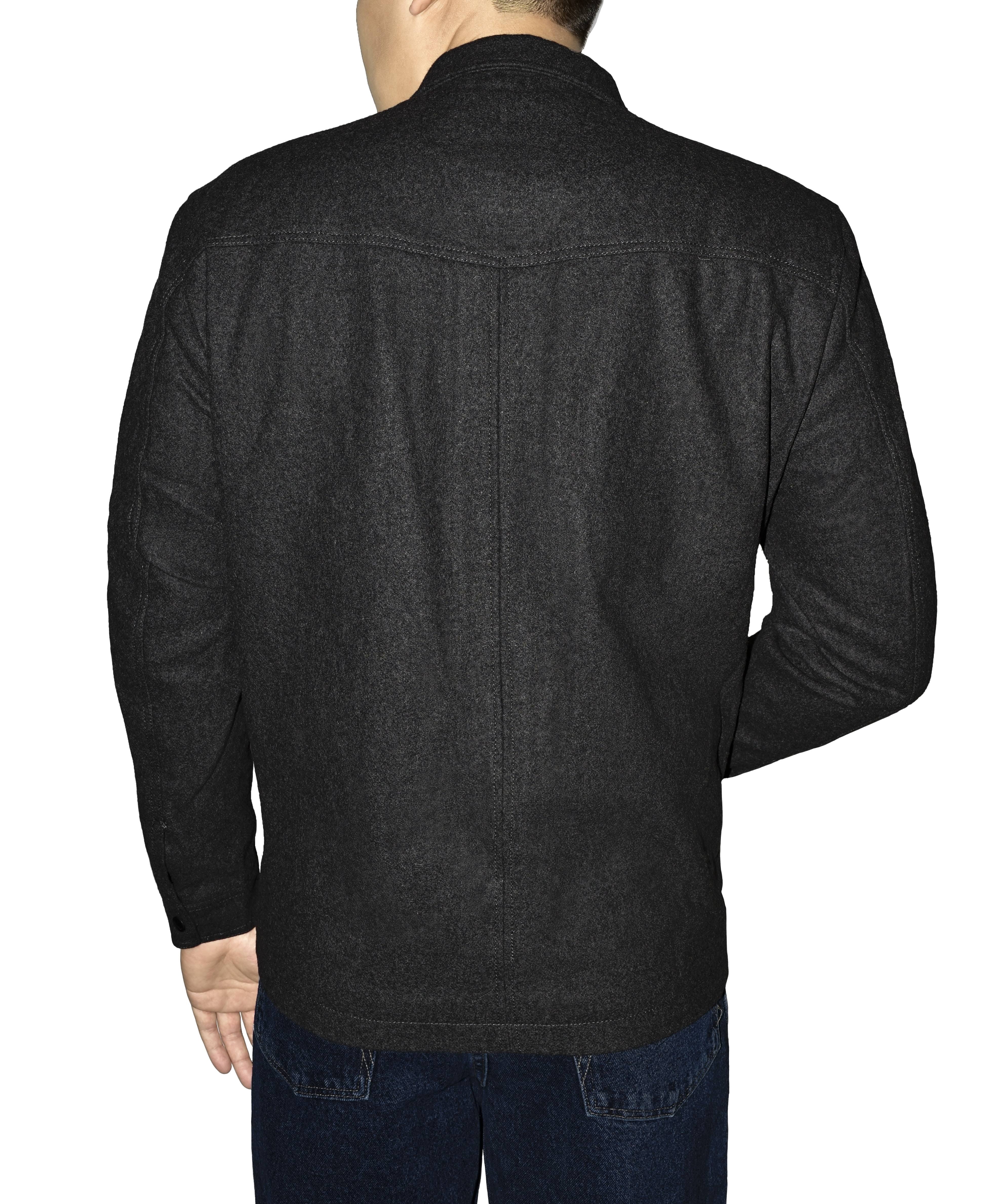 Victory Men's Wool-Blend Stand-Collar Jacket Black 9E_ZV0GLNFO