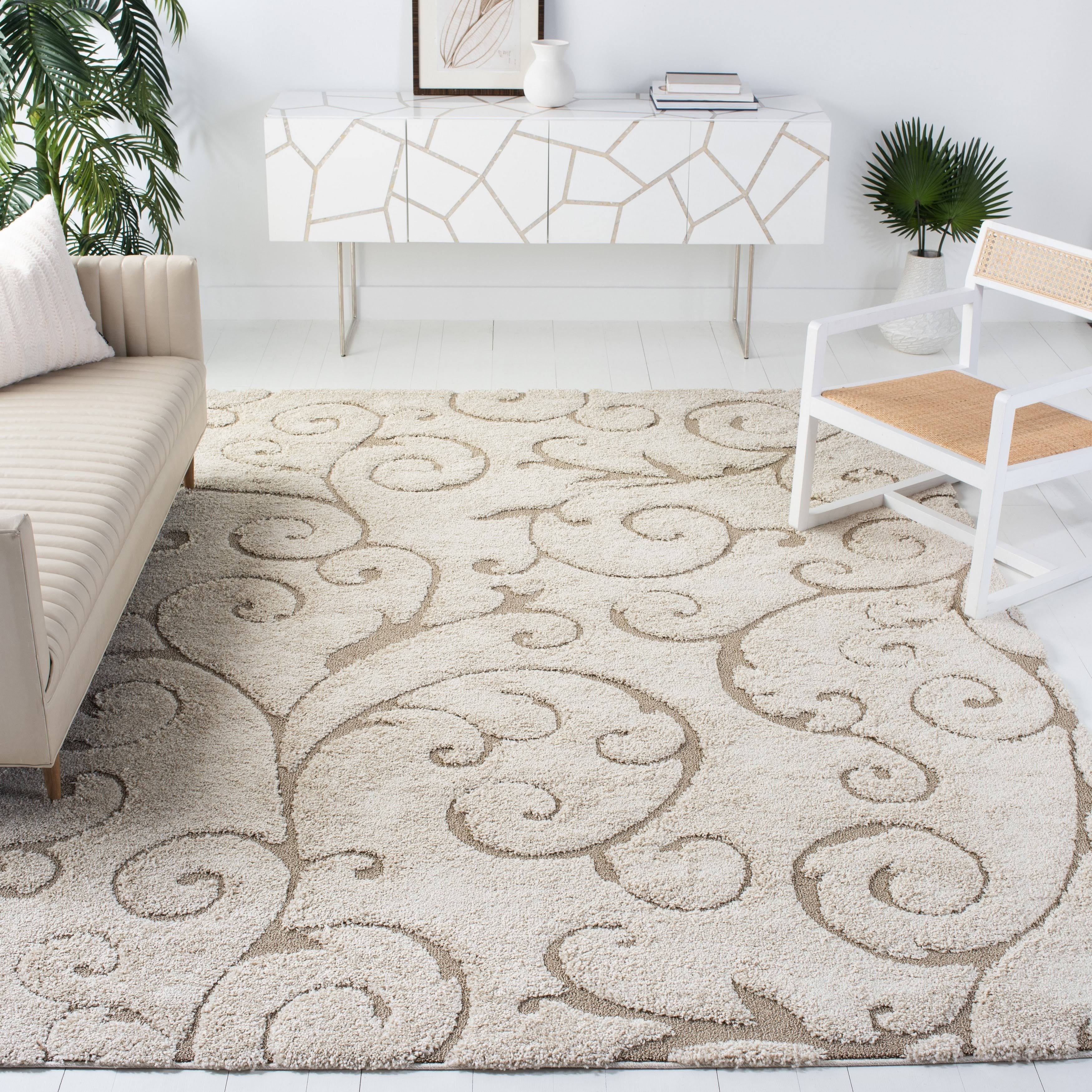 Safavieh Florida Shag Sg455-6511 3'3 X 5'3 Dark Blue / Cream Area 8X_FDSQPWK1