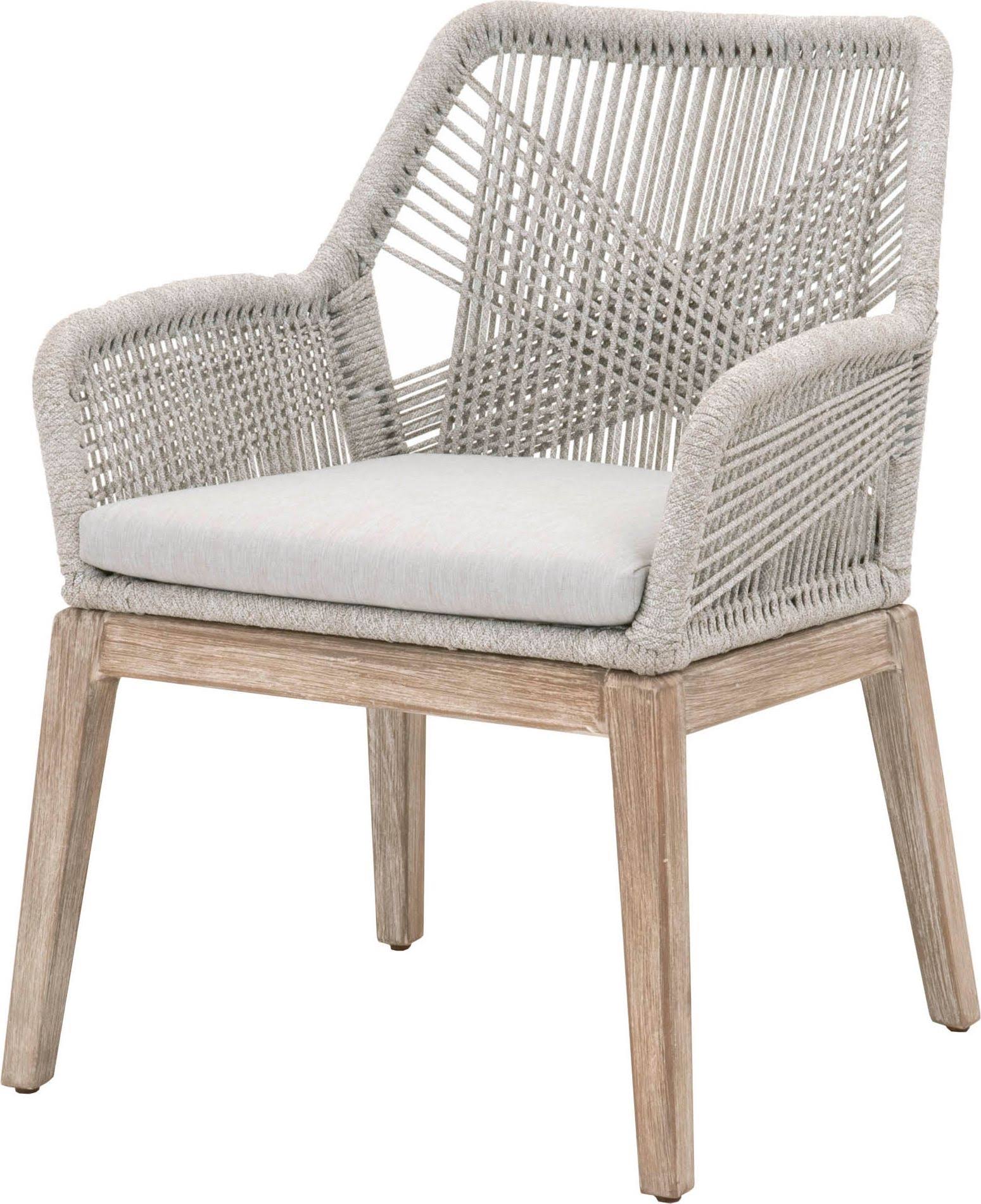 Orient Express Furniture Loom Woven Arm Chair - Set Of 2 Taupe White / Natural Gray - 6809kd.Wta/Pum/EL_YEXXLOQY