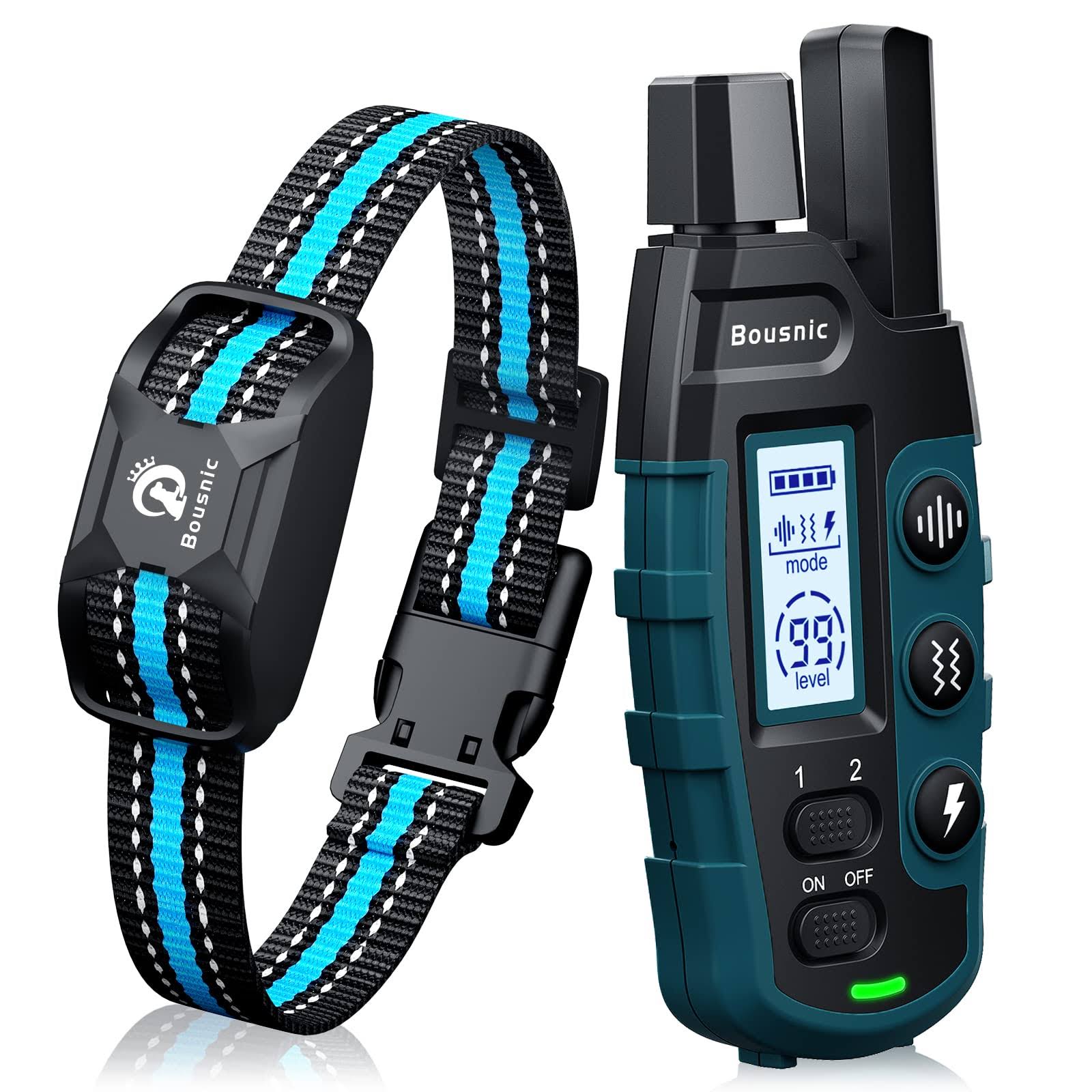Bousnic Dog Shock Collar - 3300ft Dog Training Collar With Remote For 5-120lbs Small Medium Large Dogs Rechargeable Waterproof XV_HAB07JJ4
