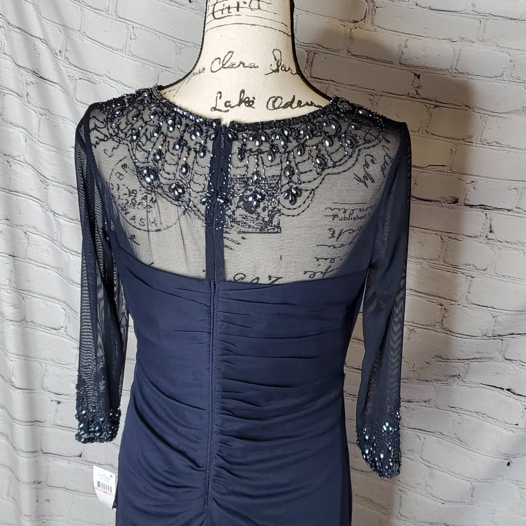 Petite Women's Alex Evenings Embellished A-Line Gown - 10p / Dark EO_ZNY4YSZI