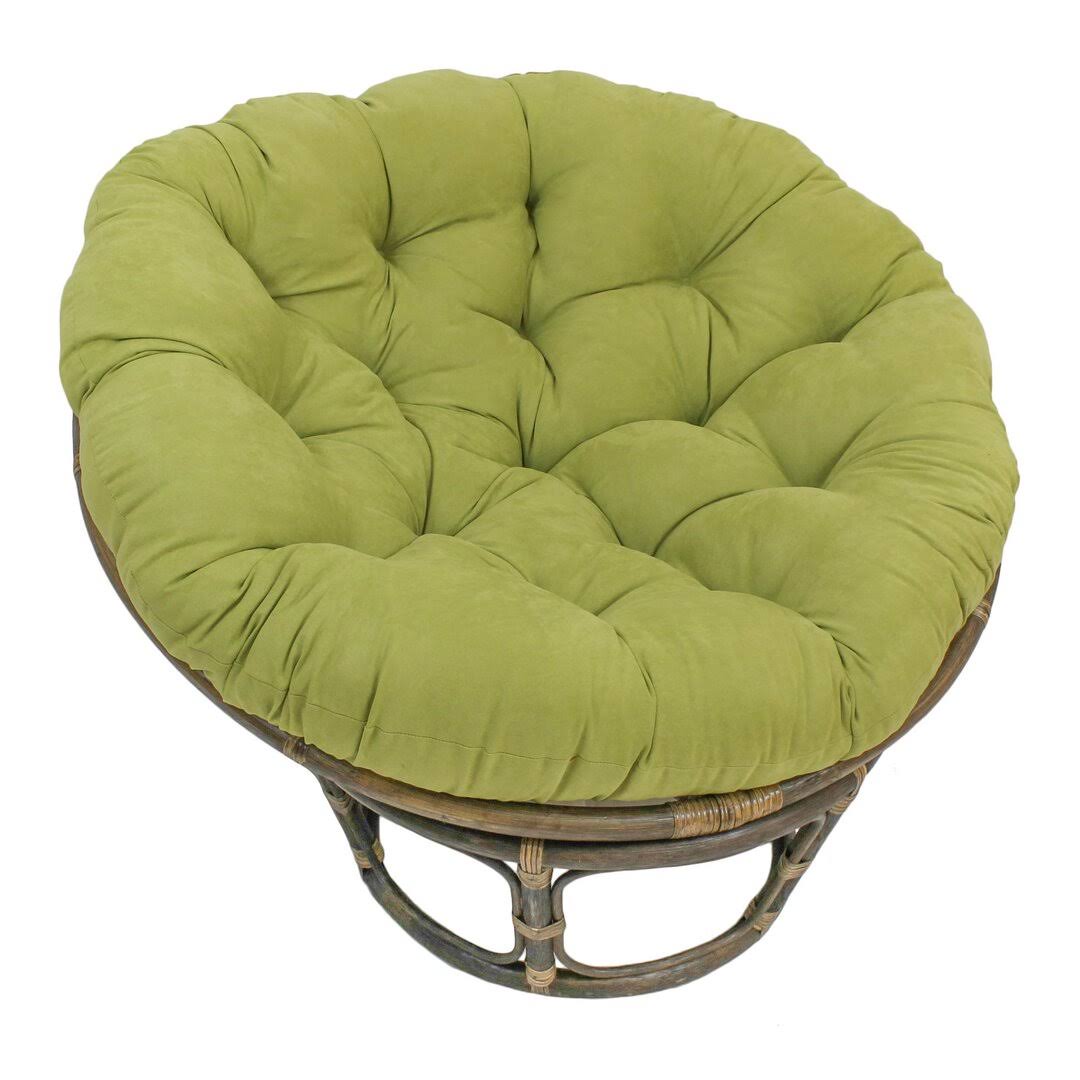 Beachcrest Home Decker Rattan Papasan Chair With Cushion Upholstery: Mojito N5_UENEFY5D