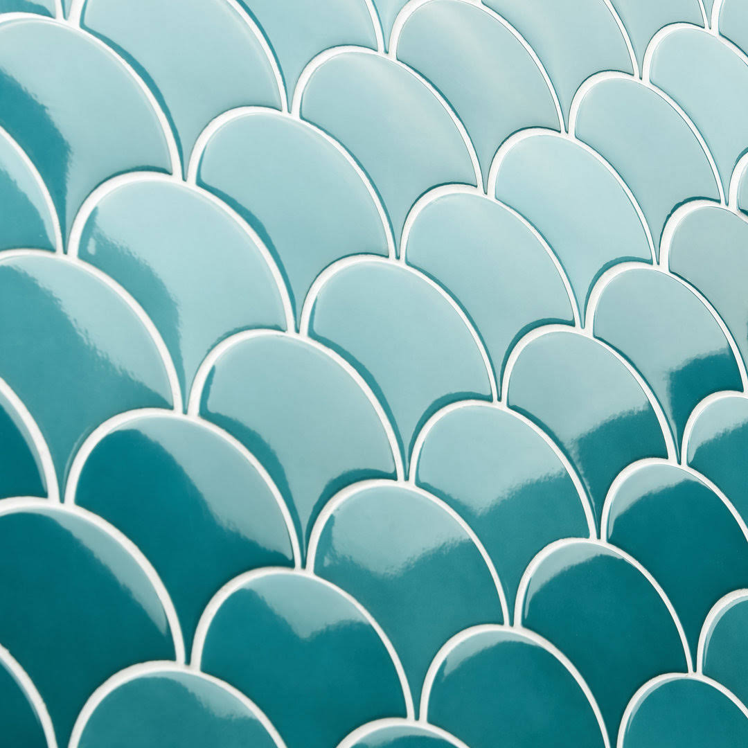 Ivy Hill Tile Beta Teal 2.44 In. X 5 In. Fish Scale Polished Ceramic Wall Tile (4.06 Sq. Ft. / Case) IT_USQ1IH7D