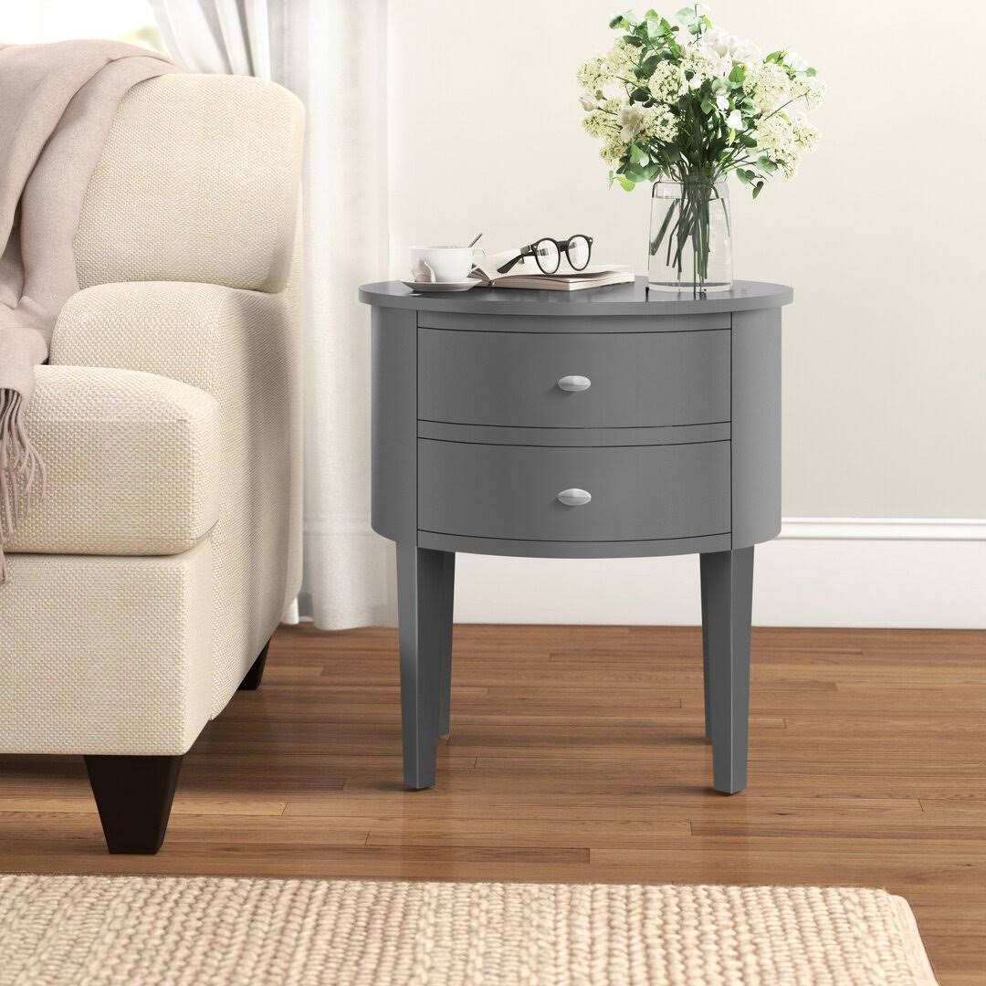 Canterbury Solid Wood 2 - Drawer End Table Three Posts Color: IK_HE1NMFYC