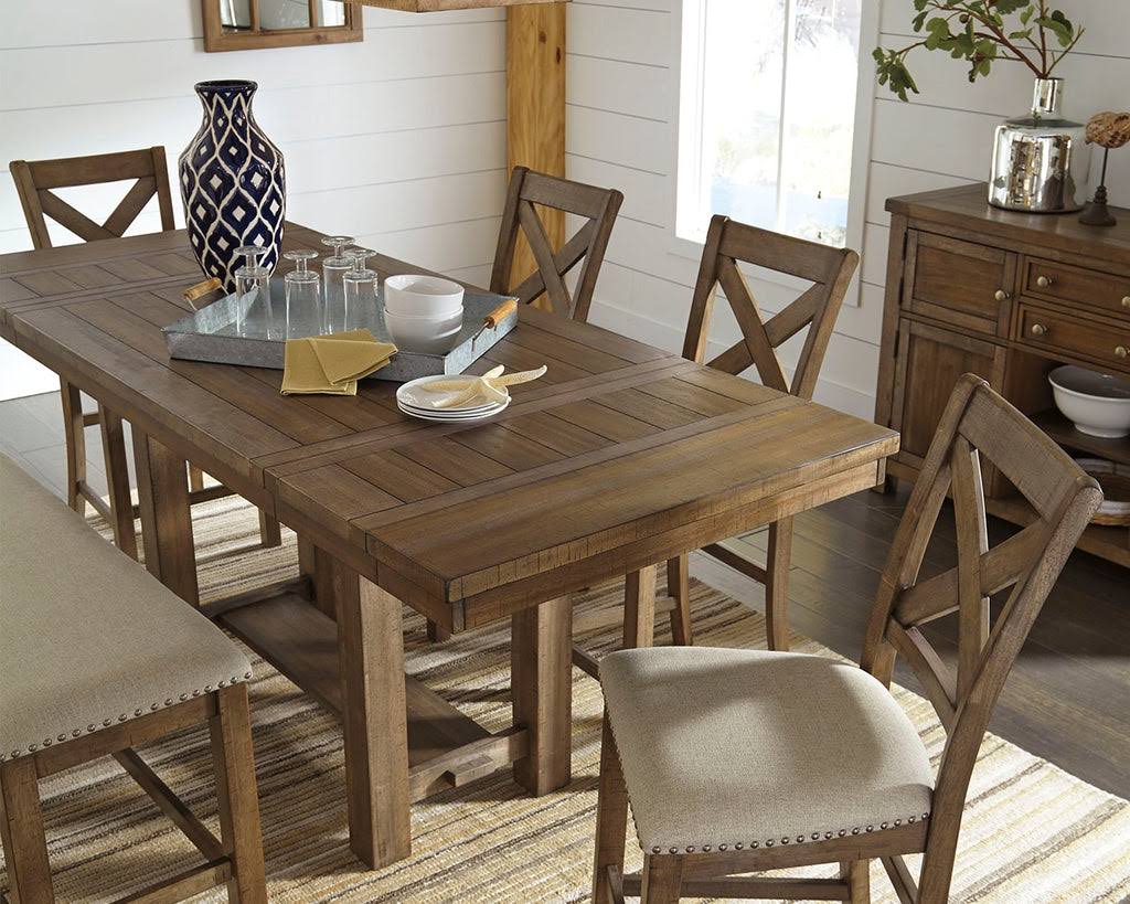 Signature Design By Ashley Moriville Counter Height Dining Room Extension Table - Grayish DH_IEEVXOA9