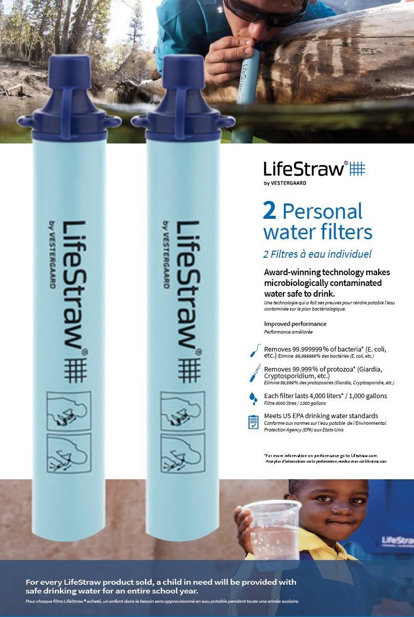 Lifestraw Personal Water Filter For Hiking Camping Travel & Emergency Preparedness (Pack Of 2) MV_VXNHX9Y9