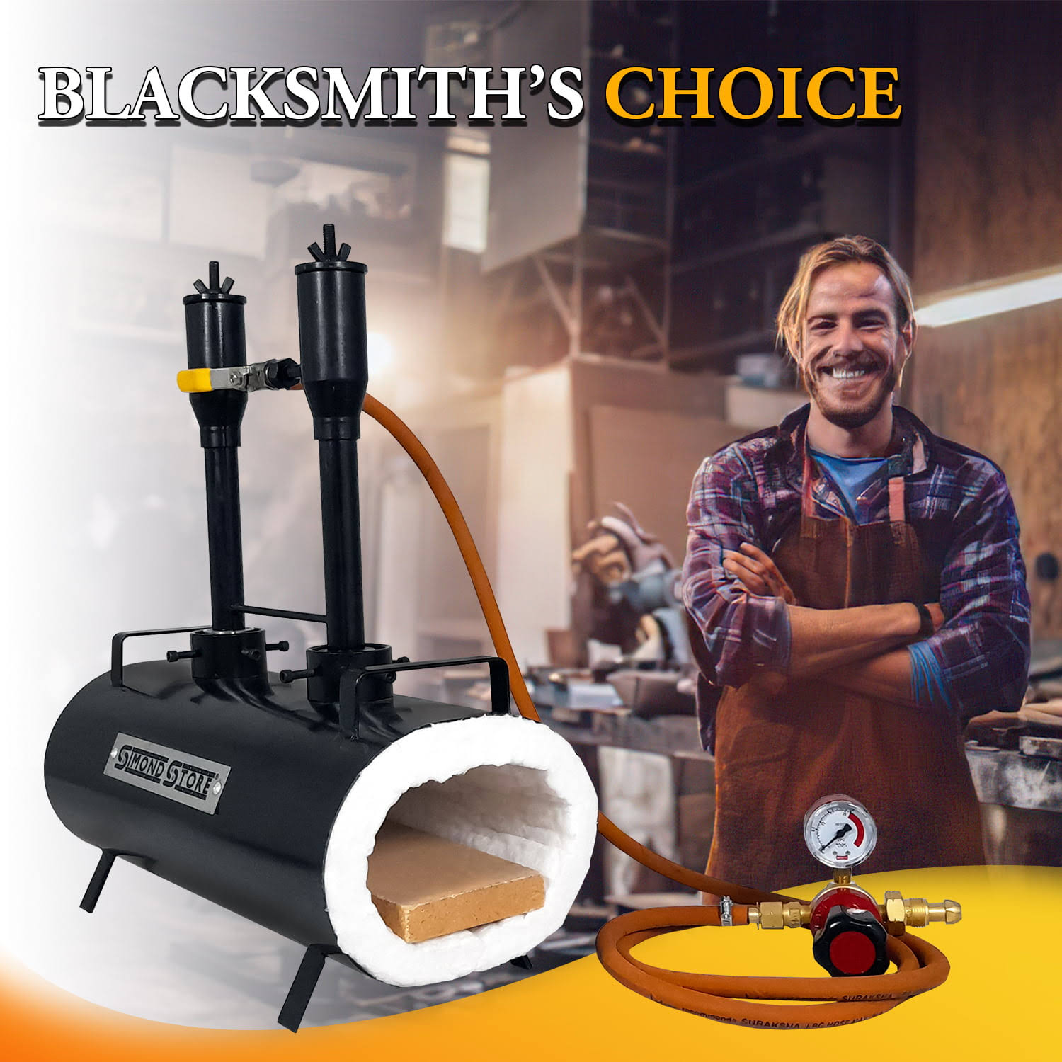 Double Burner Propane Forge Oval Knife Making Blacksmith Gas Forge Farrier T9_HH3ZNDDK