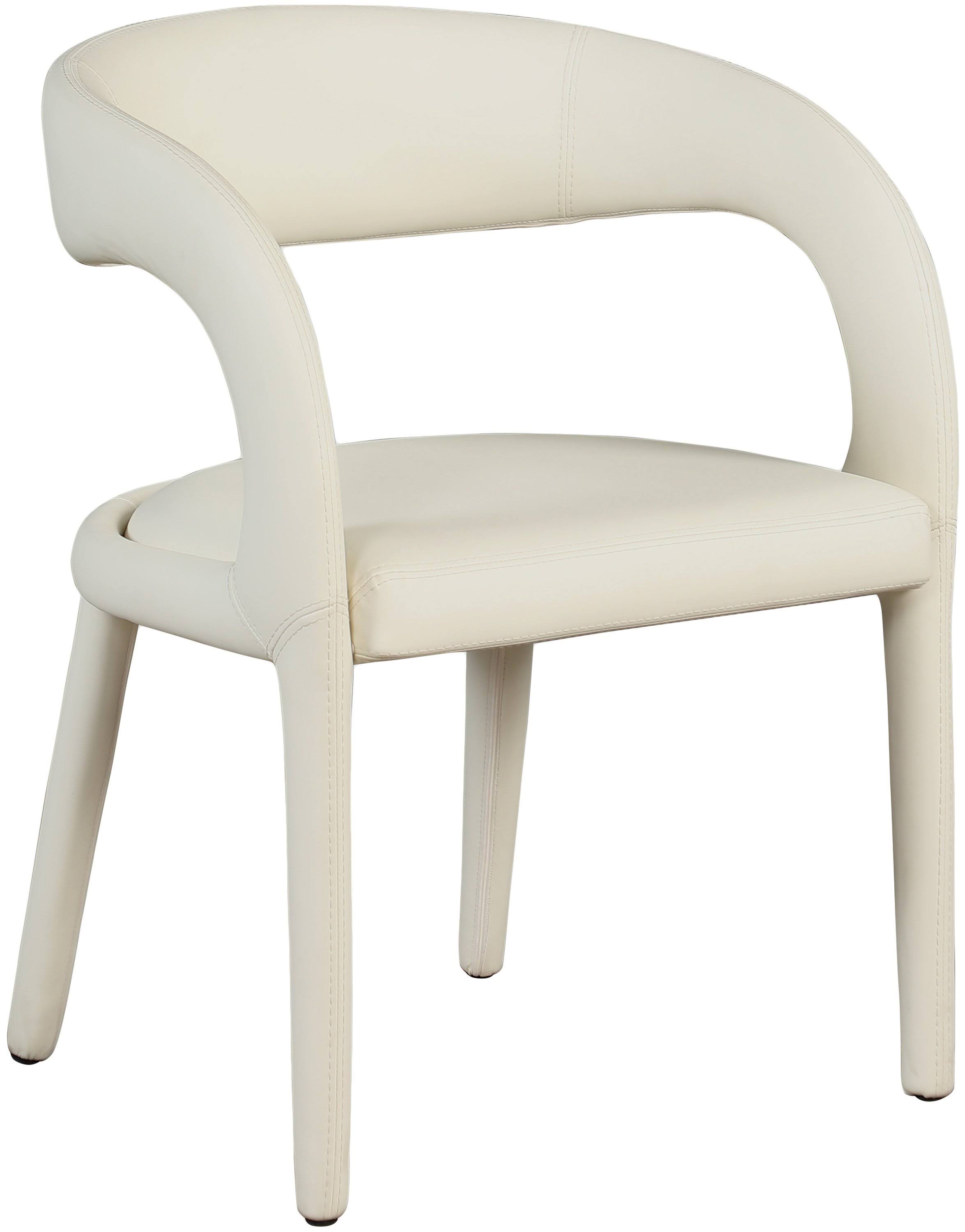 Meridian Furniture Sylvester Cream Faux Leather Dining HU_TGAVXEAG