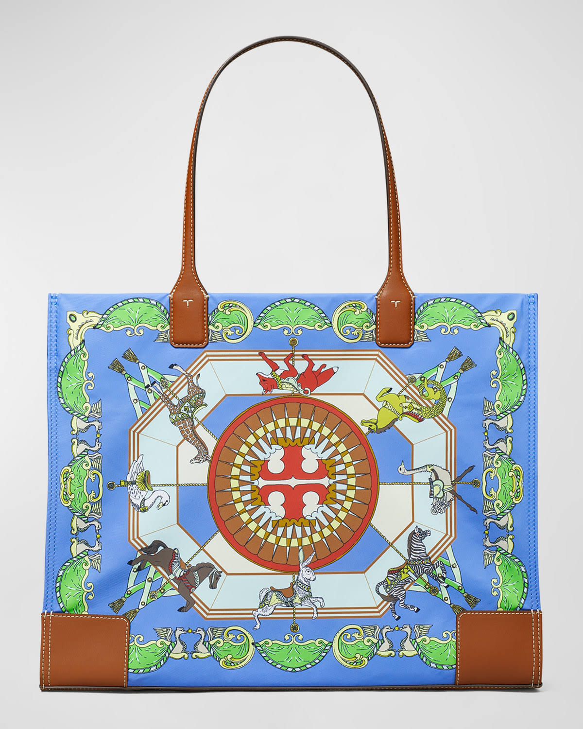 Tory Burch Women's Ella Printed Tote In Blue Carousel, One P5_WERKCUBM